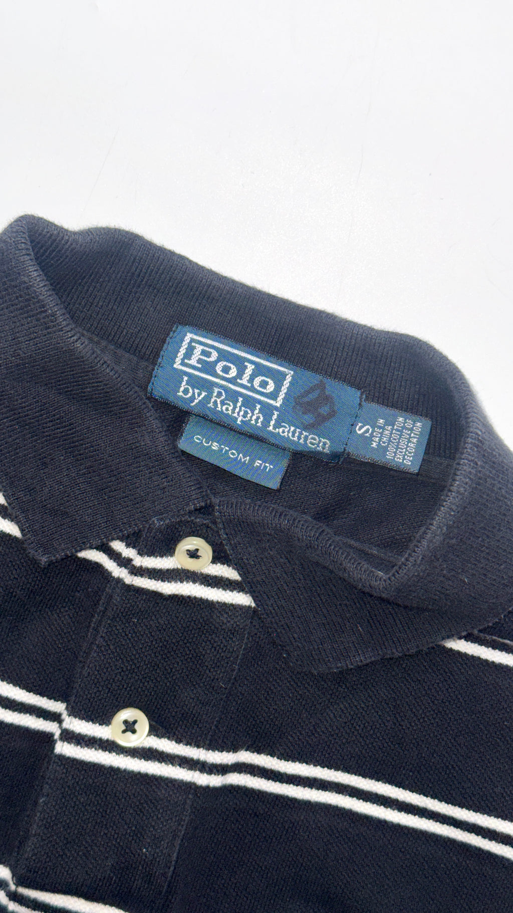 Vintage Black Ralph Lauren Stripped polo shirt
