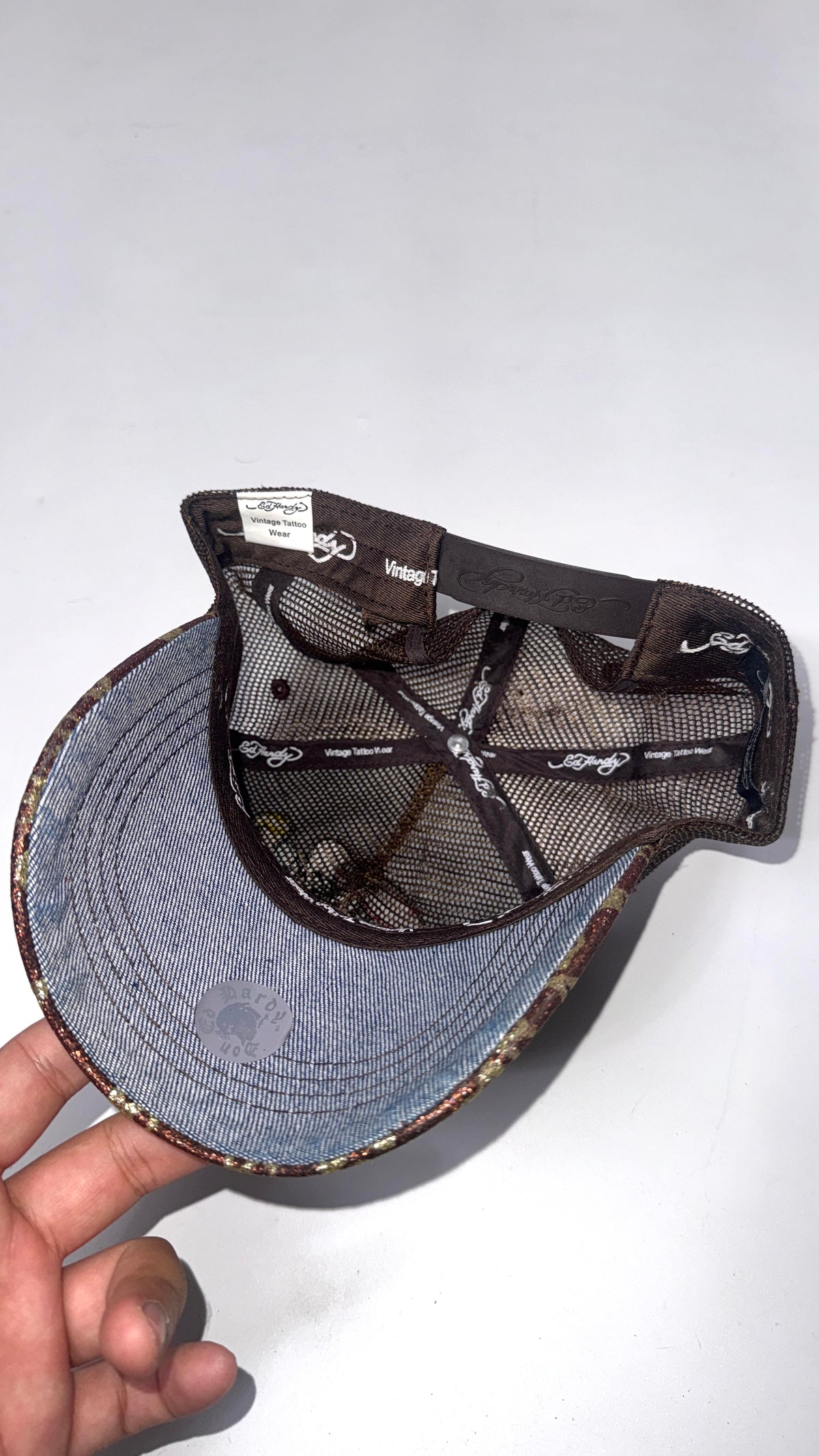 Y2K Ed hardy “Brown Heart Skull” Cap