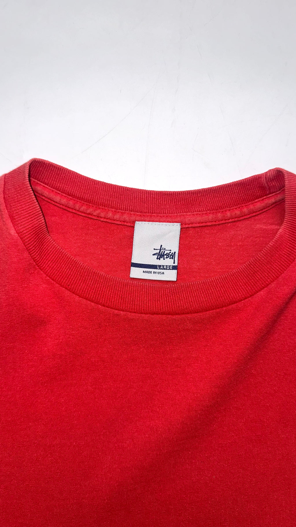 90s Red Stussy Graphic T Shirt
