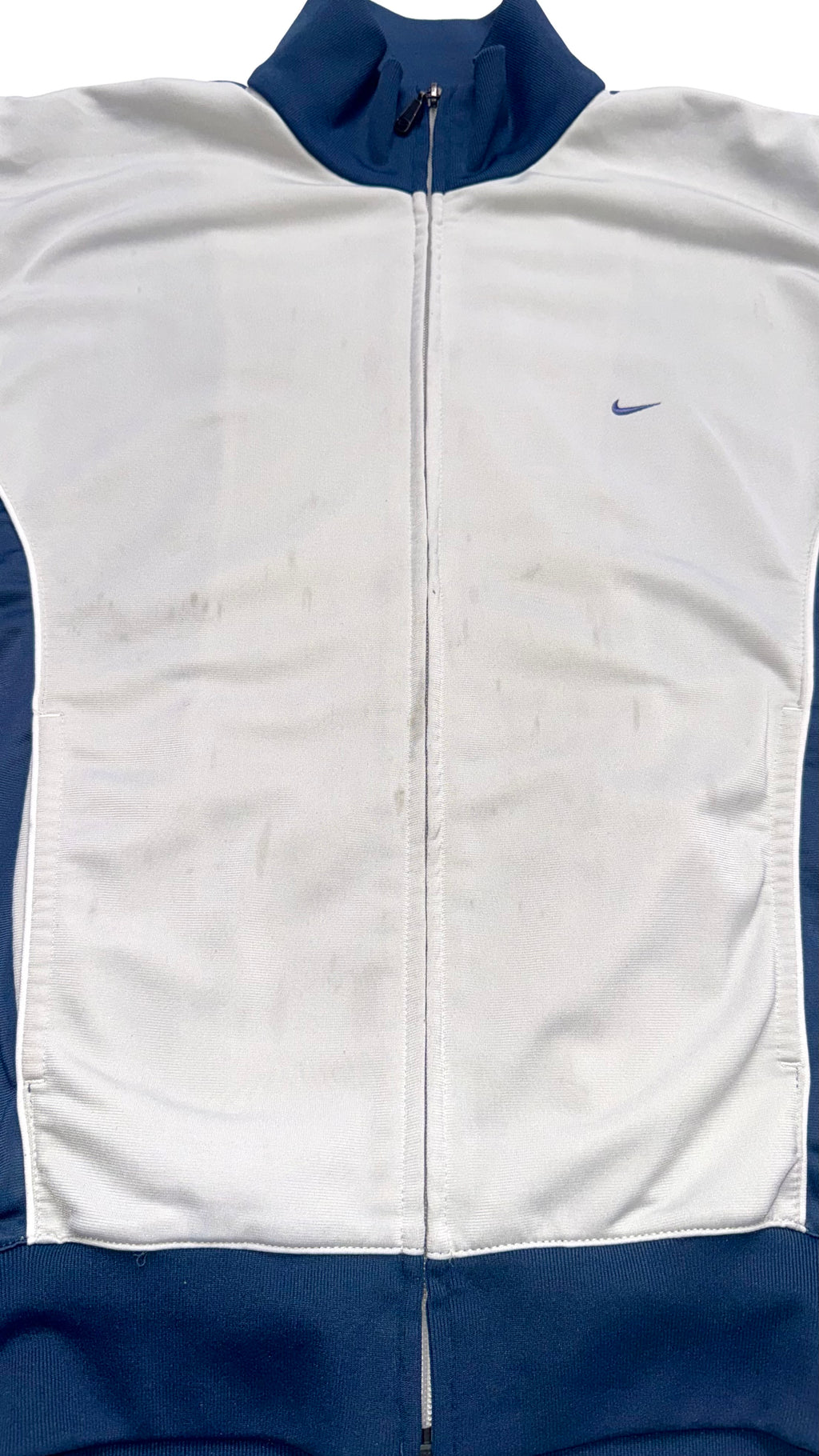 2000s Nike Light Grey/Blue Track Jacket