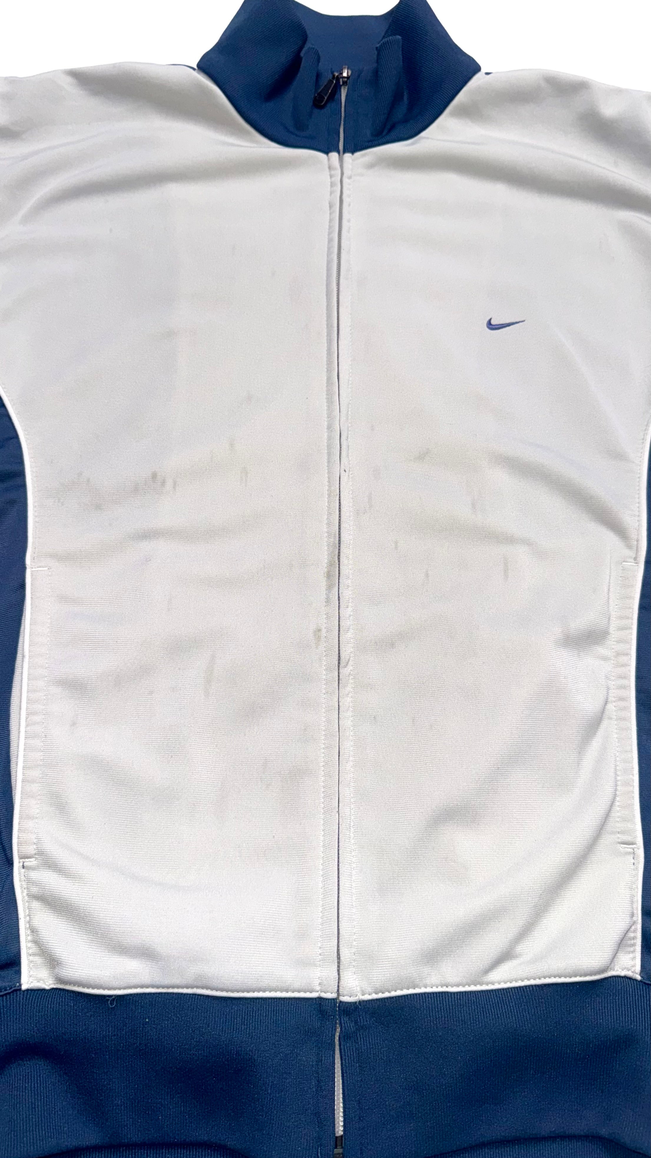 2000s Nike Light Grey/Blue Track Jacket
