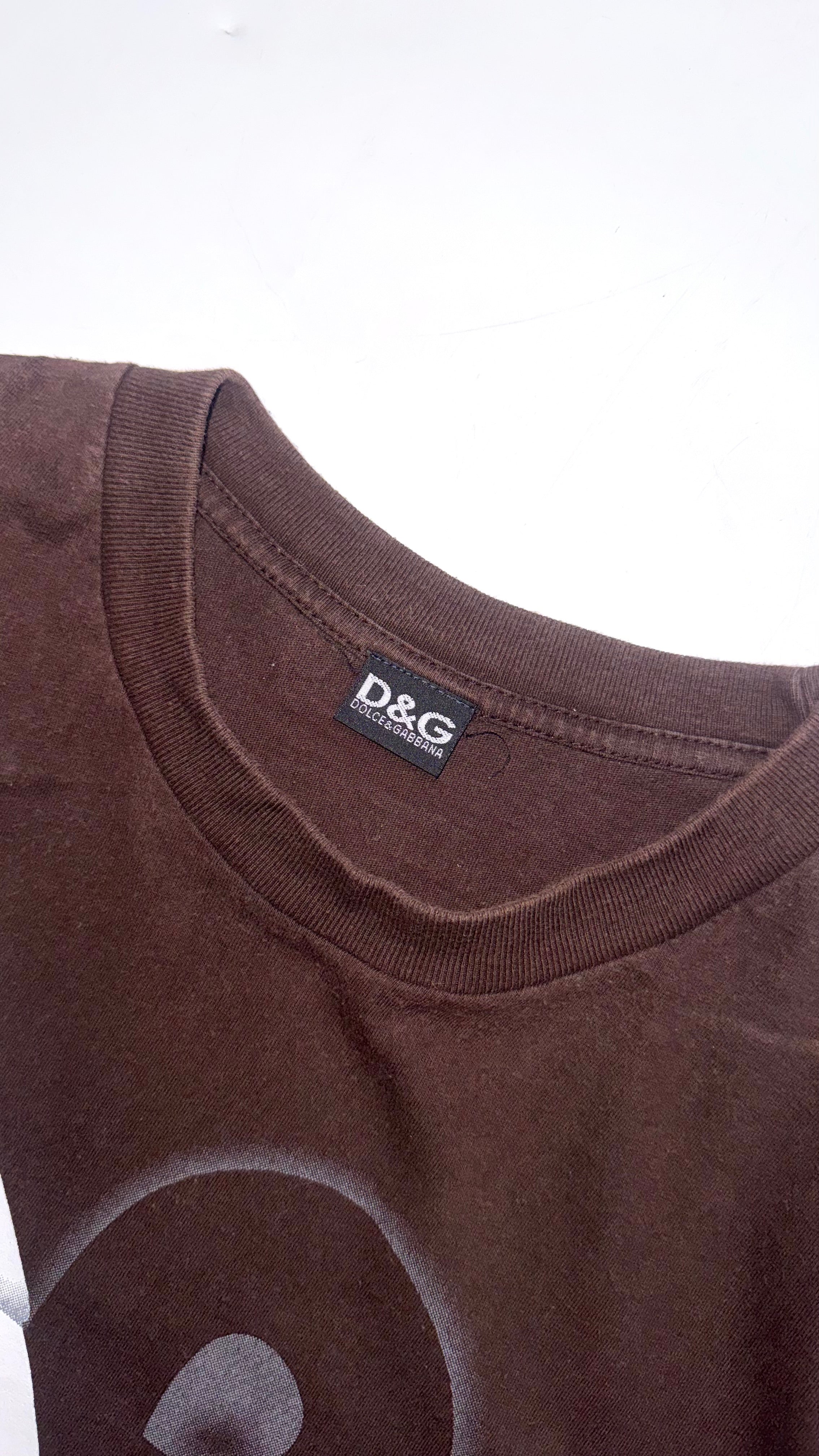 90s Dolce & Gabbana Brown Graphic T Shirt