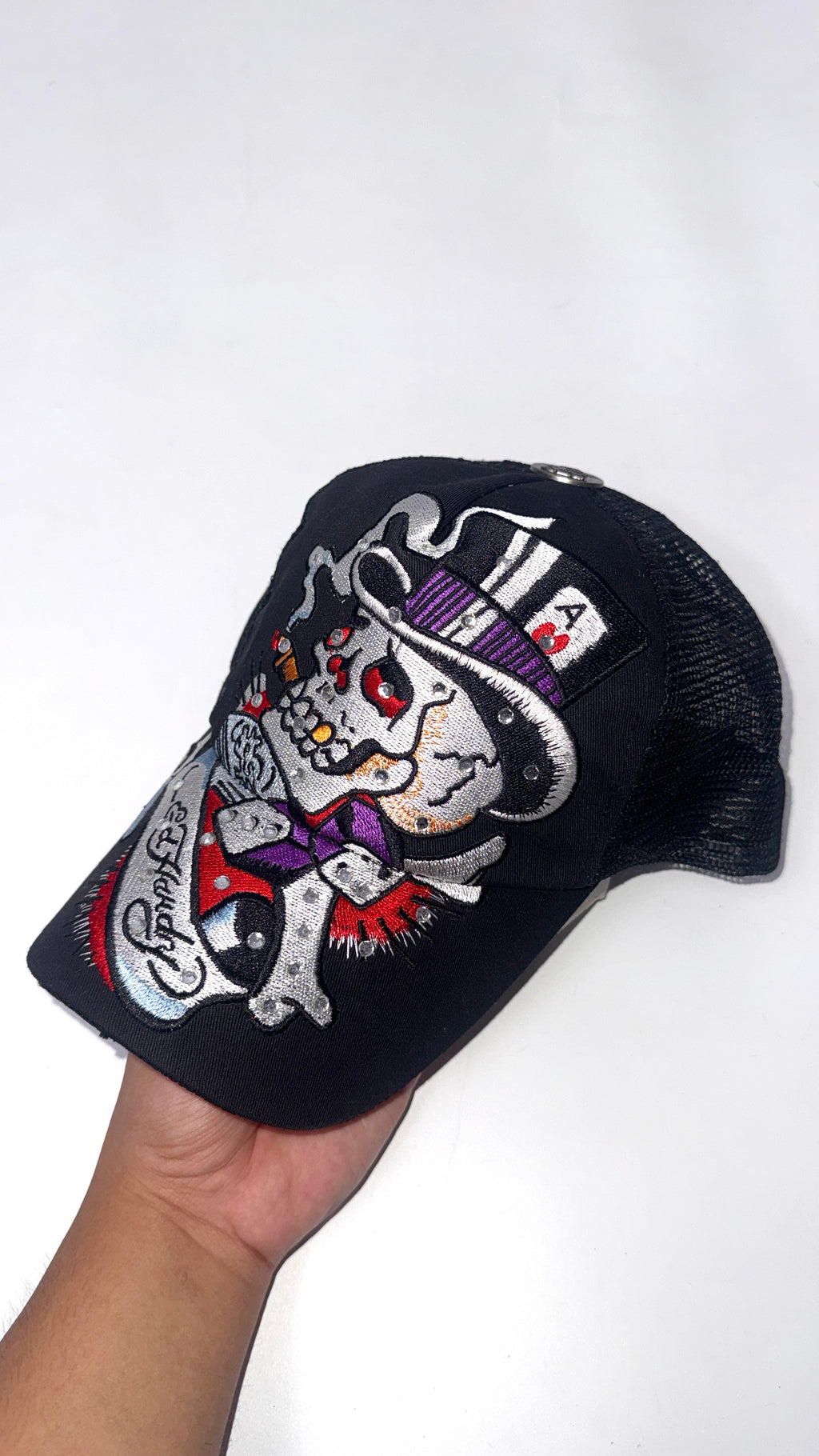 Y2K Ed hardy “ACE card Skull” Cap