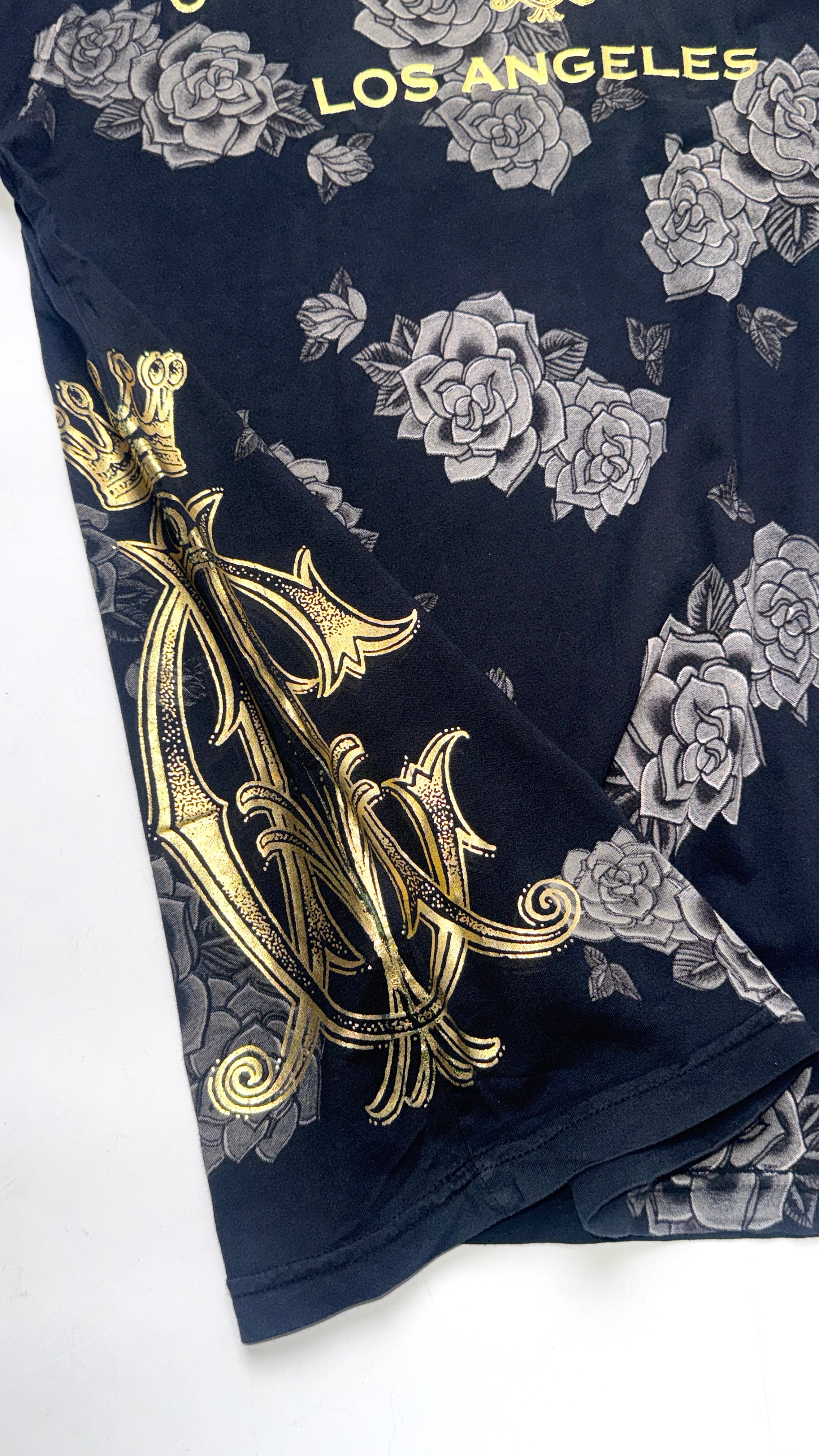Y2K Christian Audigier Black All Over Print T shirt