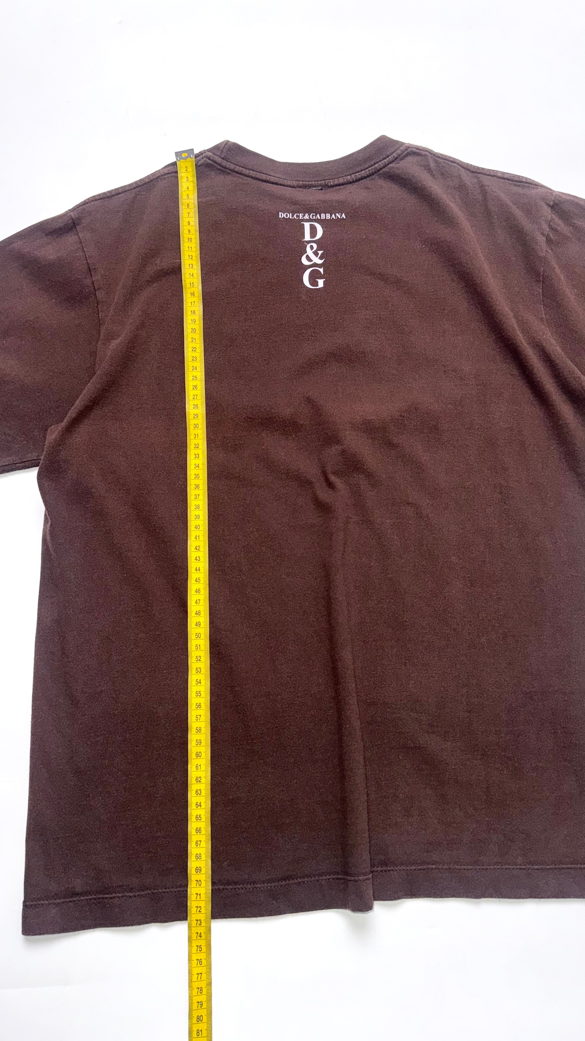 90s Dolce & Gabbana Brown Graphic T Shirt