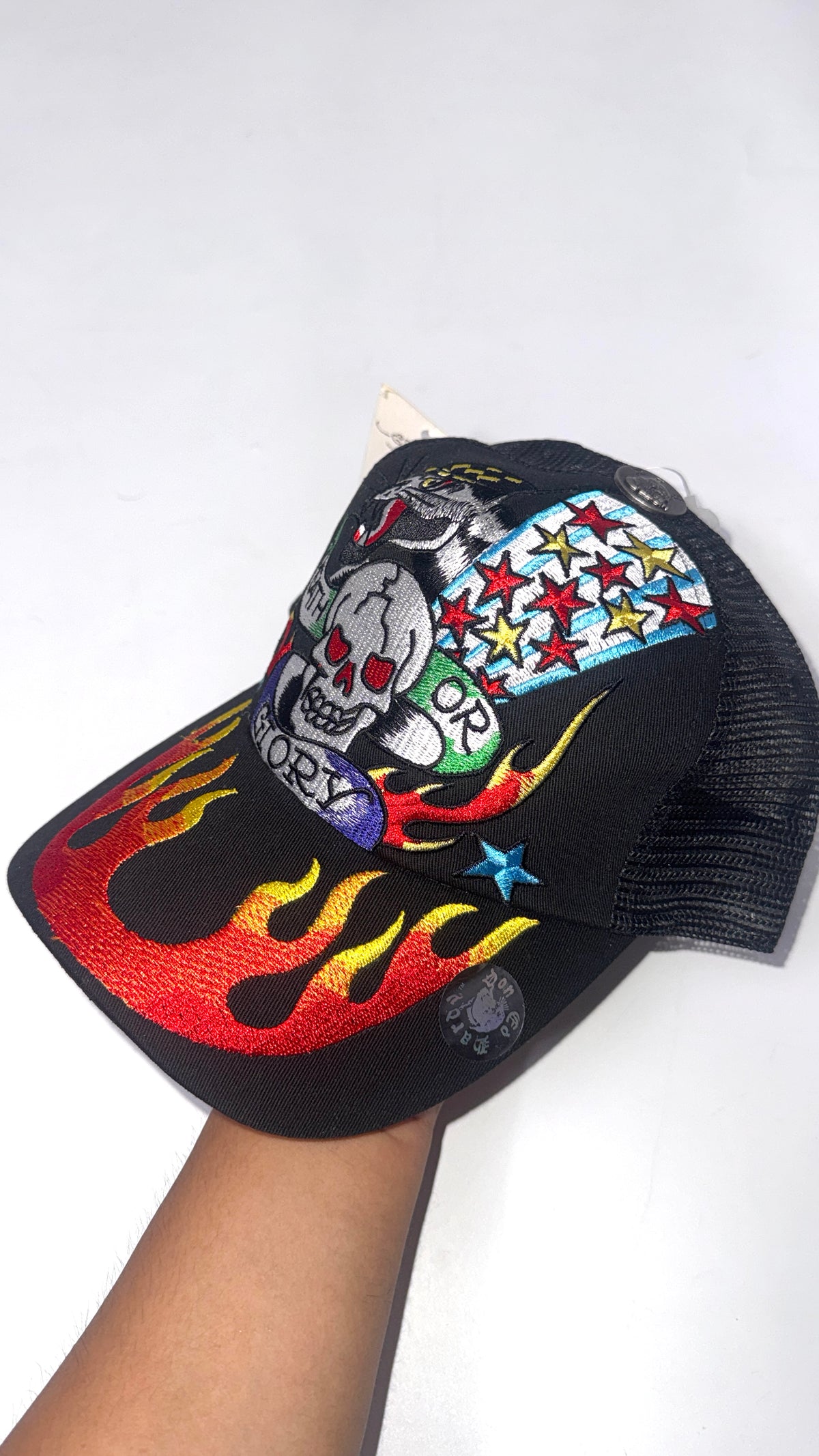 Y2K Ed Hardy “Flamed Skull” Cap