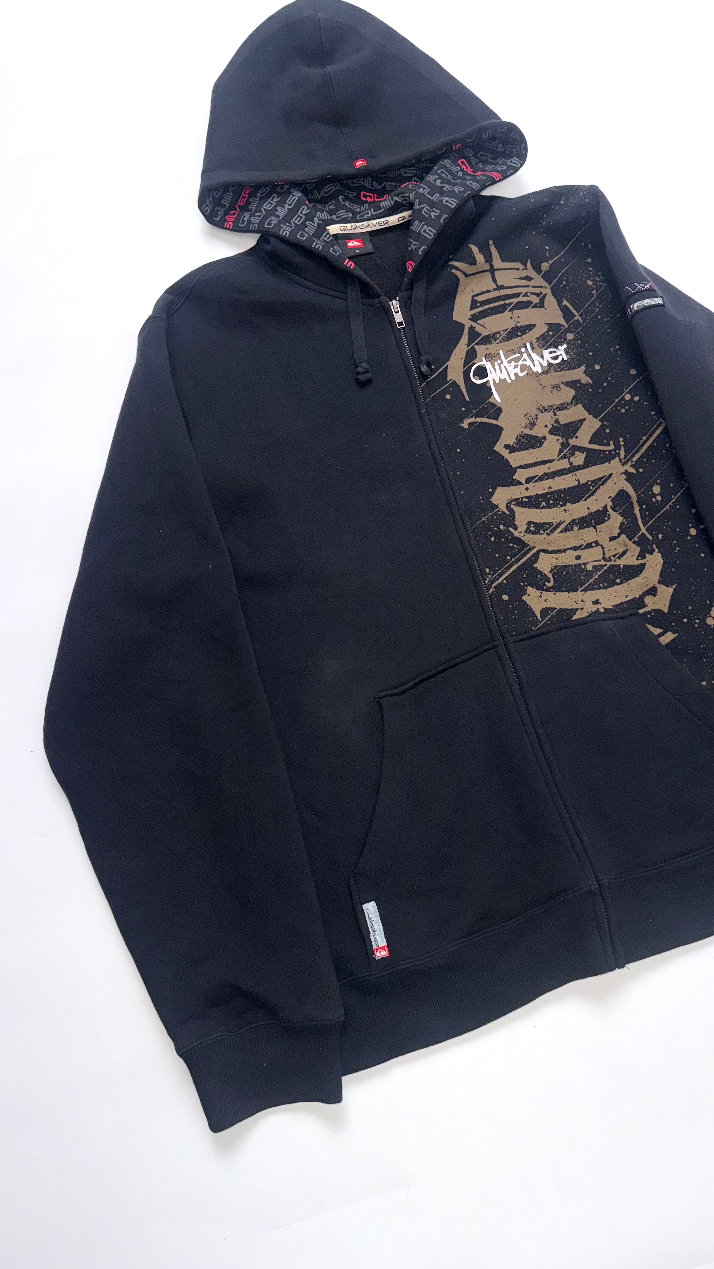 2000s Vintage Quicksilver Baggy Zip Up Hooded Jacket