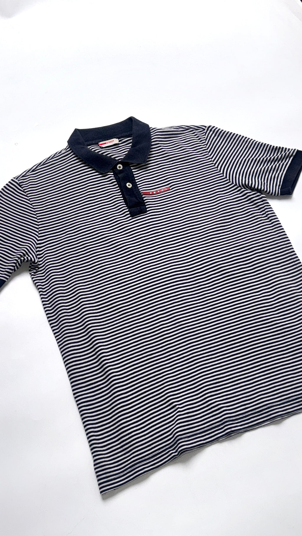 2000s PRADA Striped Polo Shirt