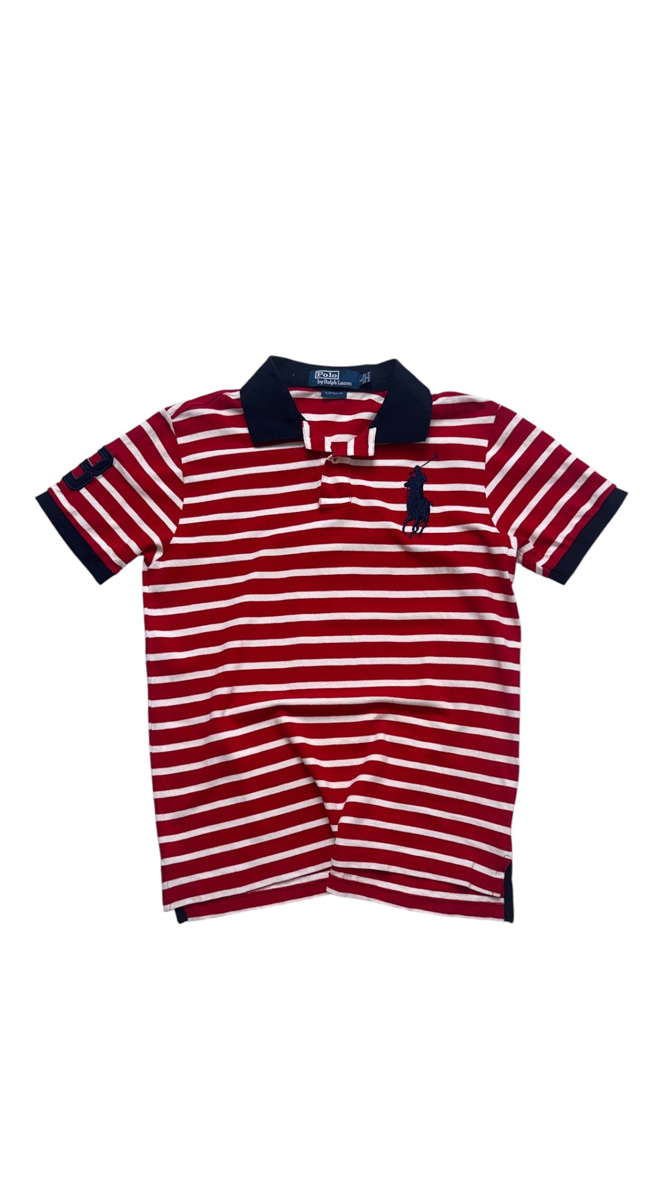 2000s Ralph Lauren Red Striped Polo tee