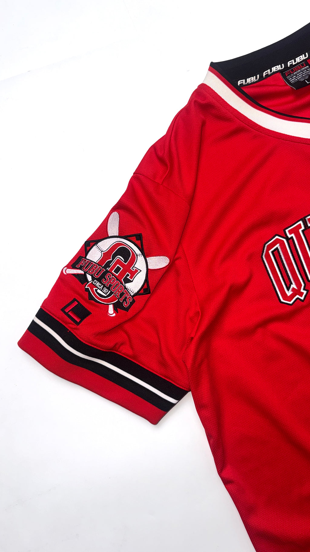 2000s FUBU Red Jersey “QUEENS”