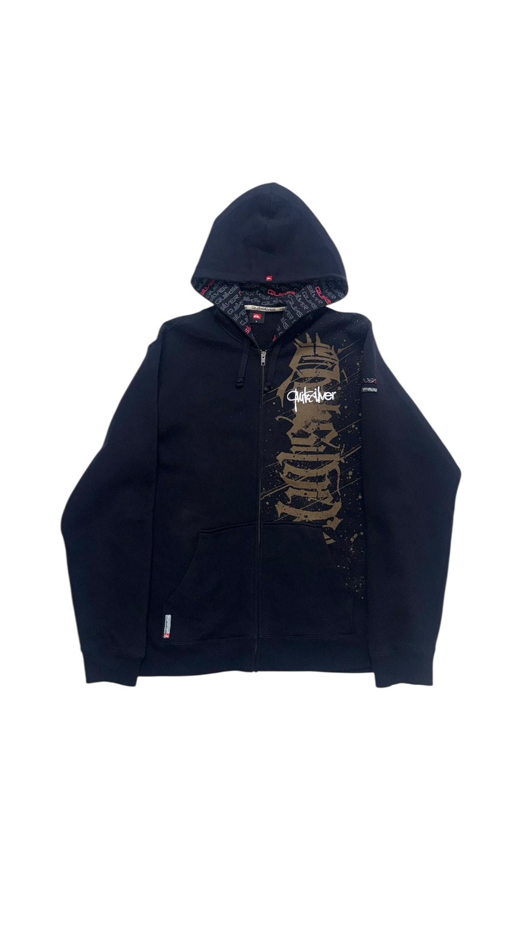 2000s Vintage Quicksilver Baggy Zip Up Hooded Jacket
