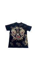 Y2K Christian Audigier Black All Over Print T shirt