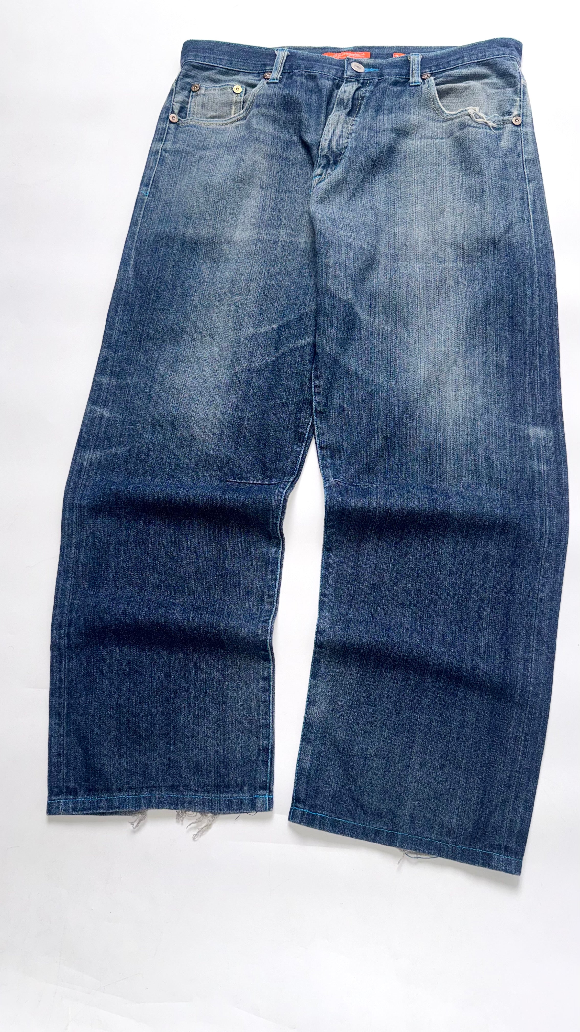 2000s Ed Hardy Dragon Embroidered Denim Baggy Jeans