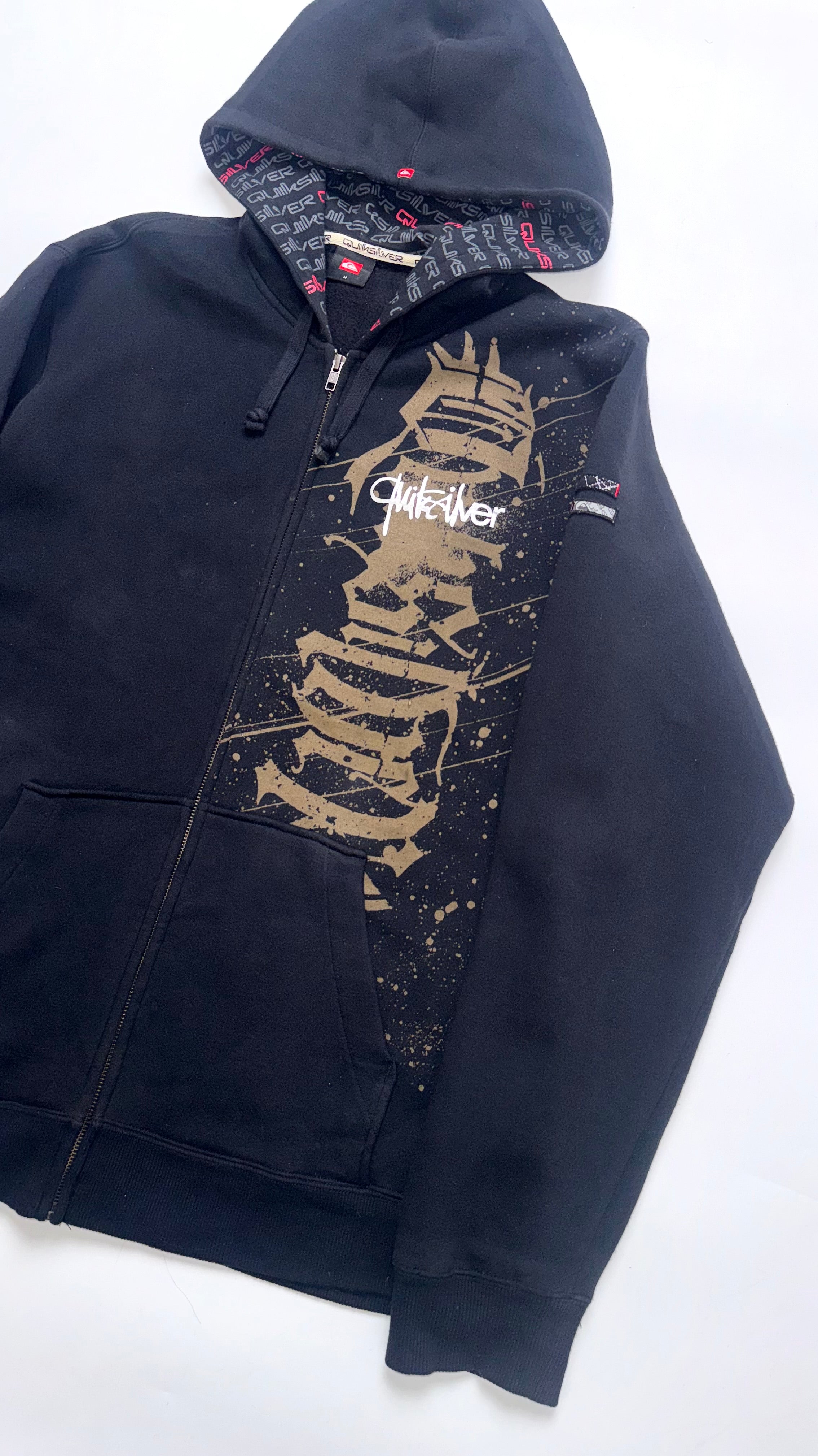 2000s Vintage Quicksilver Baggy Zip Up Hooded Jacket