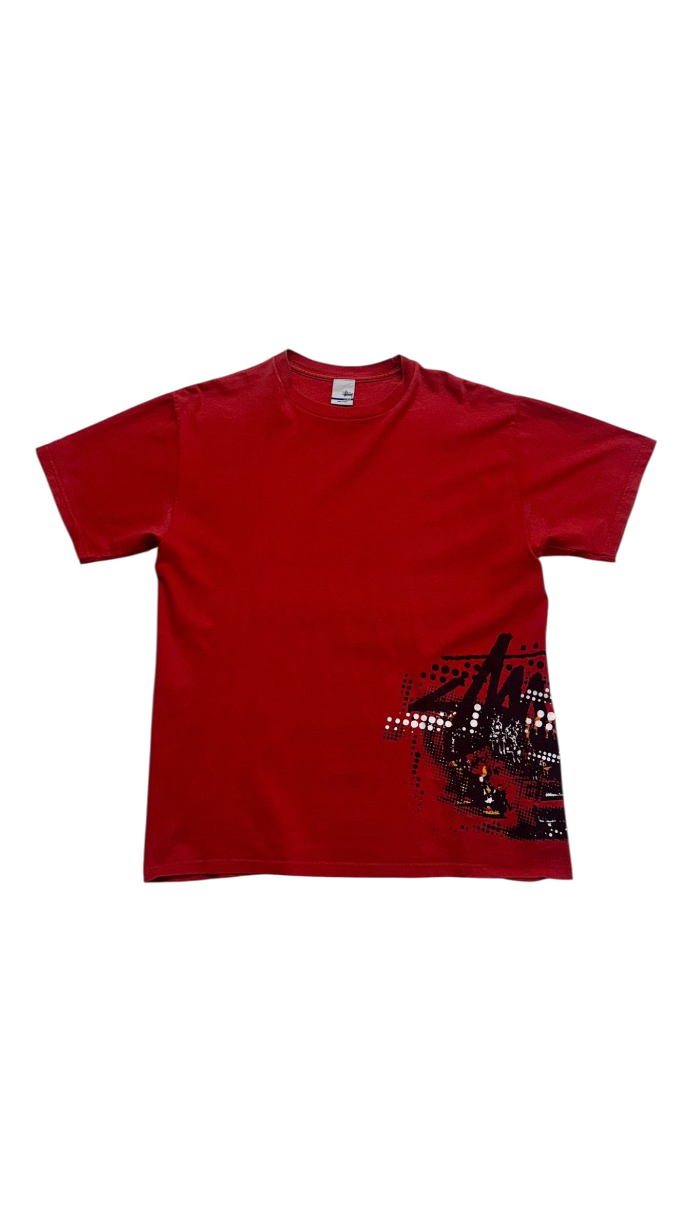 90s Red Stussy Graphic T Shirt