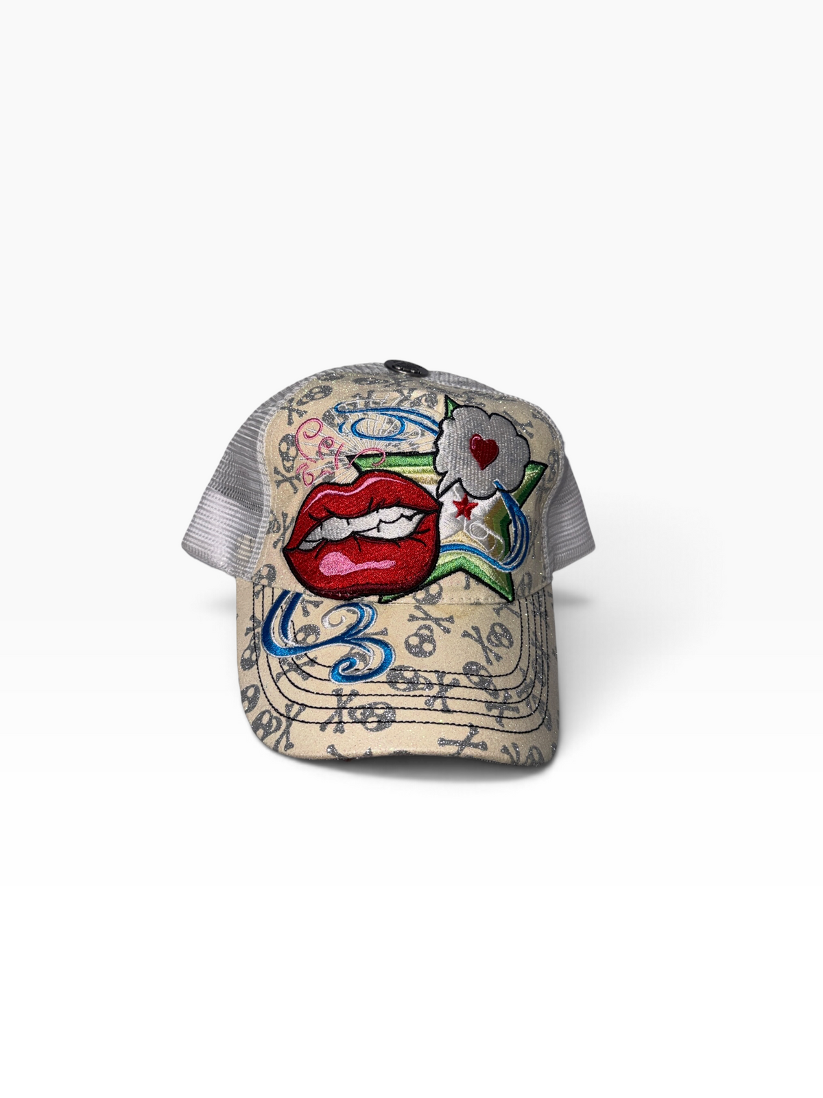 Y2K Ed Hardy “Lips & Flower” Cap
