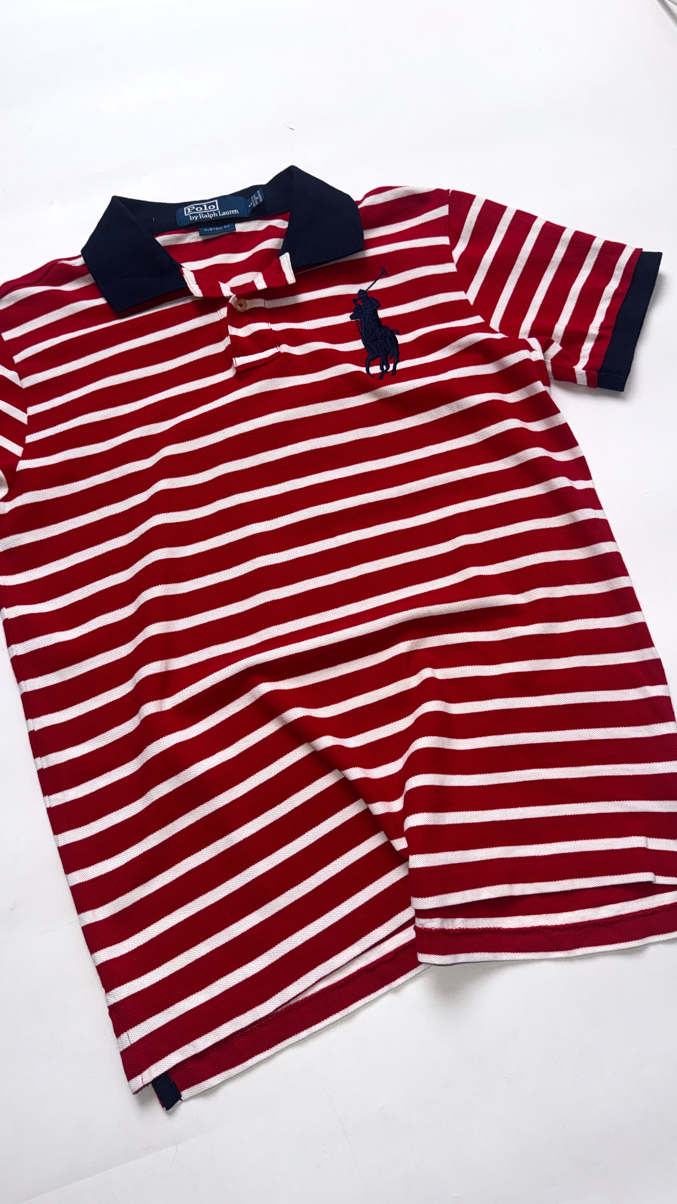 2000s Ralph Lauren Red Striped Polo tee