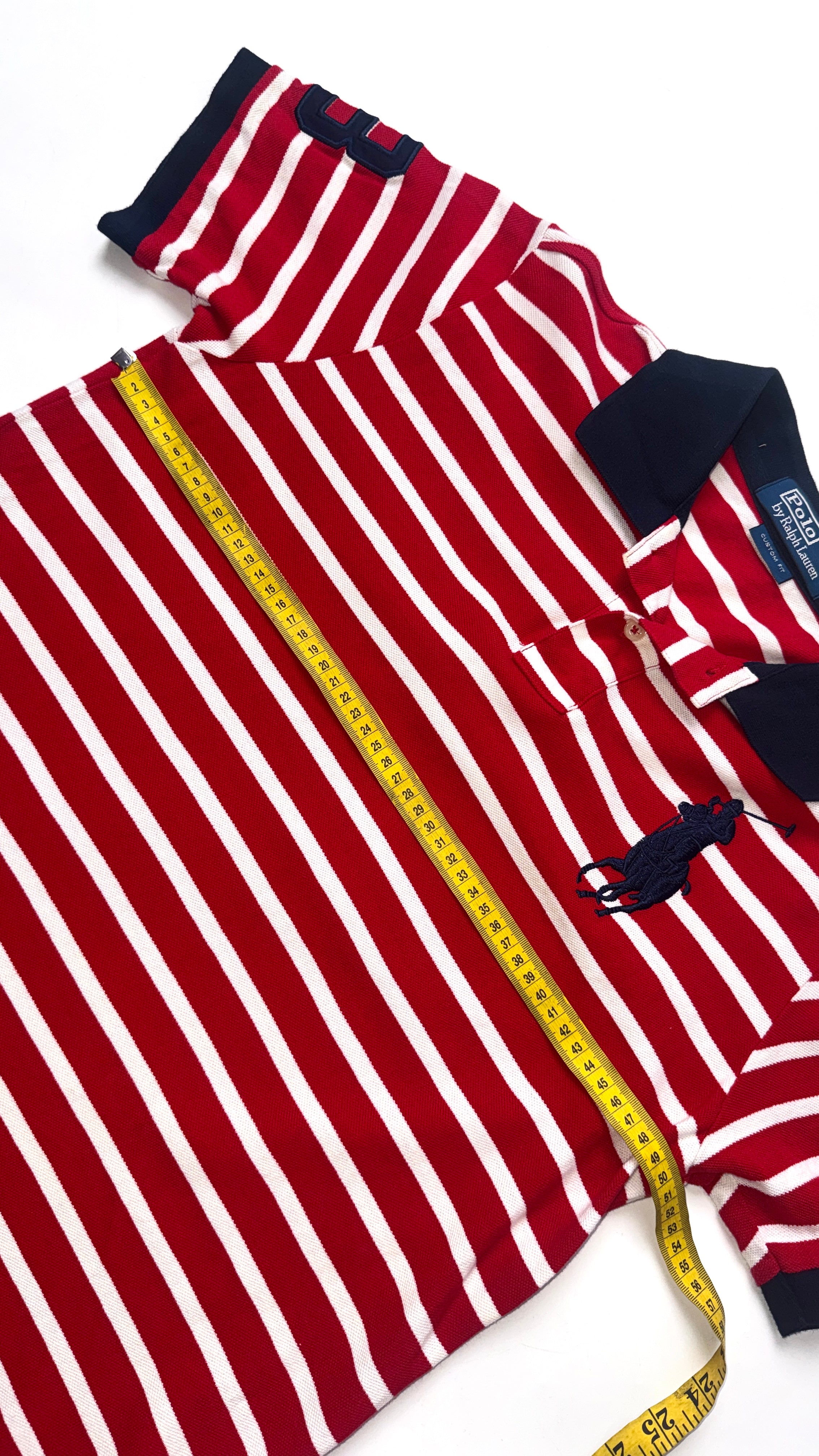 2000s Ralph Lauren Red Striped Polo tee