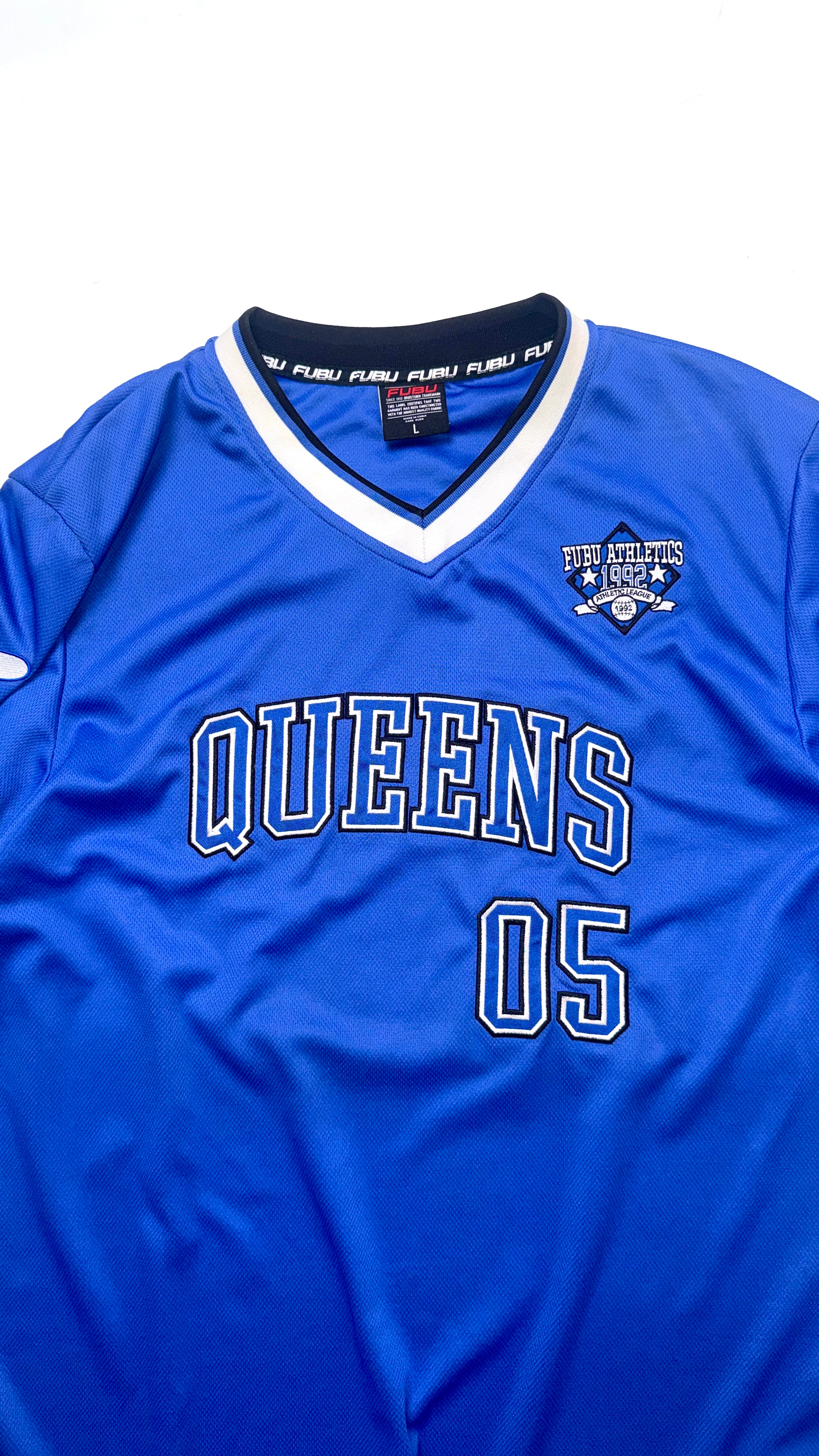 2000s FUBU Blue Jersey “QUEENS”