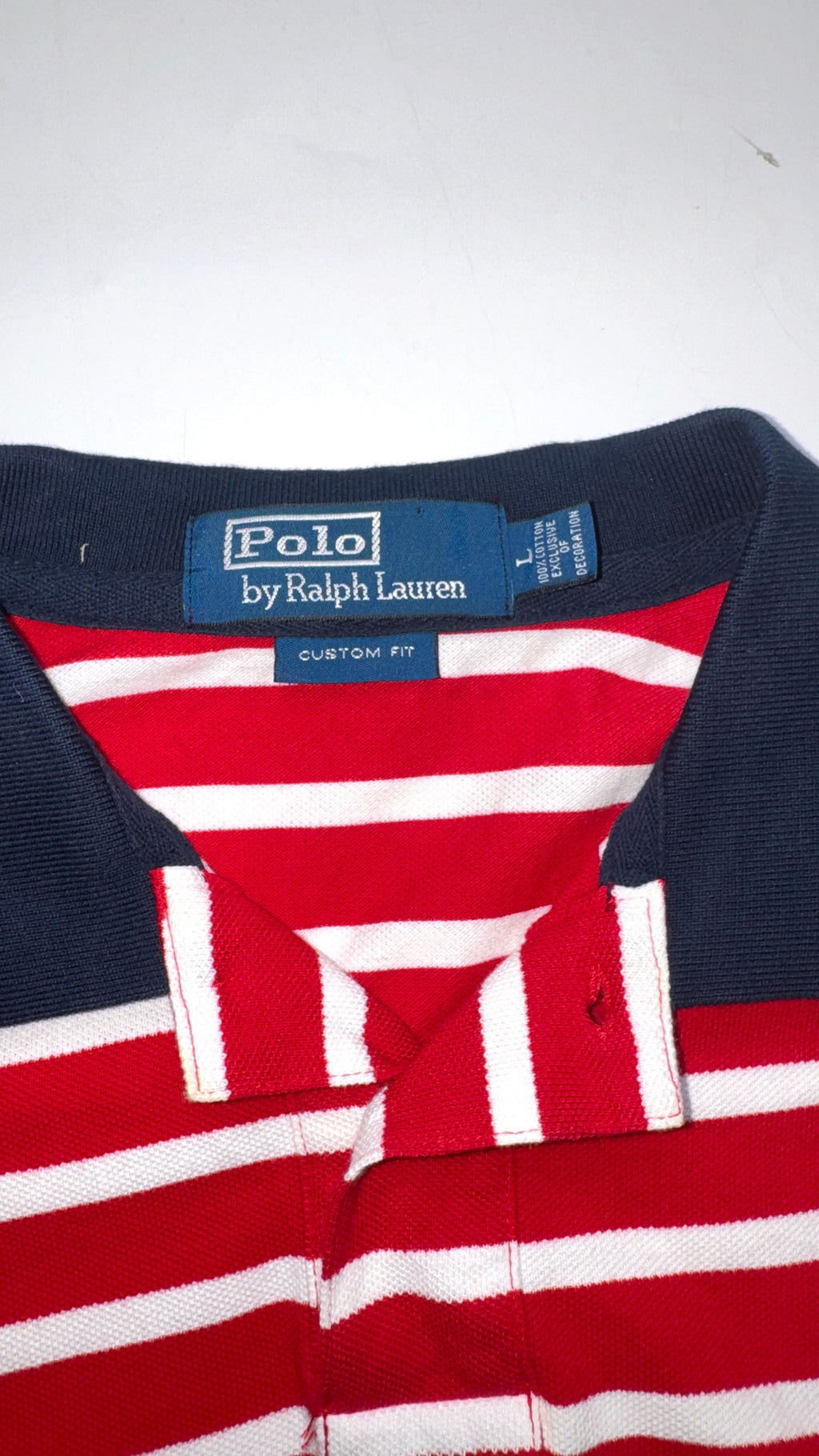2000s Ralph Lauren Red Striped Polo tee