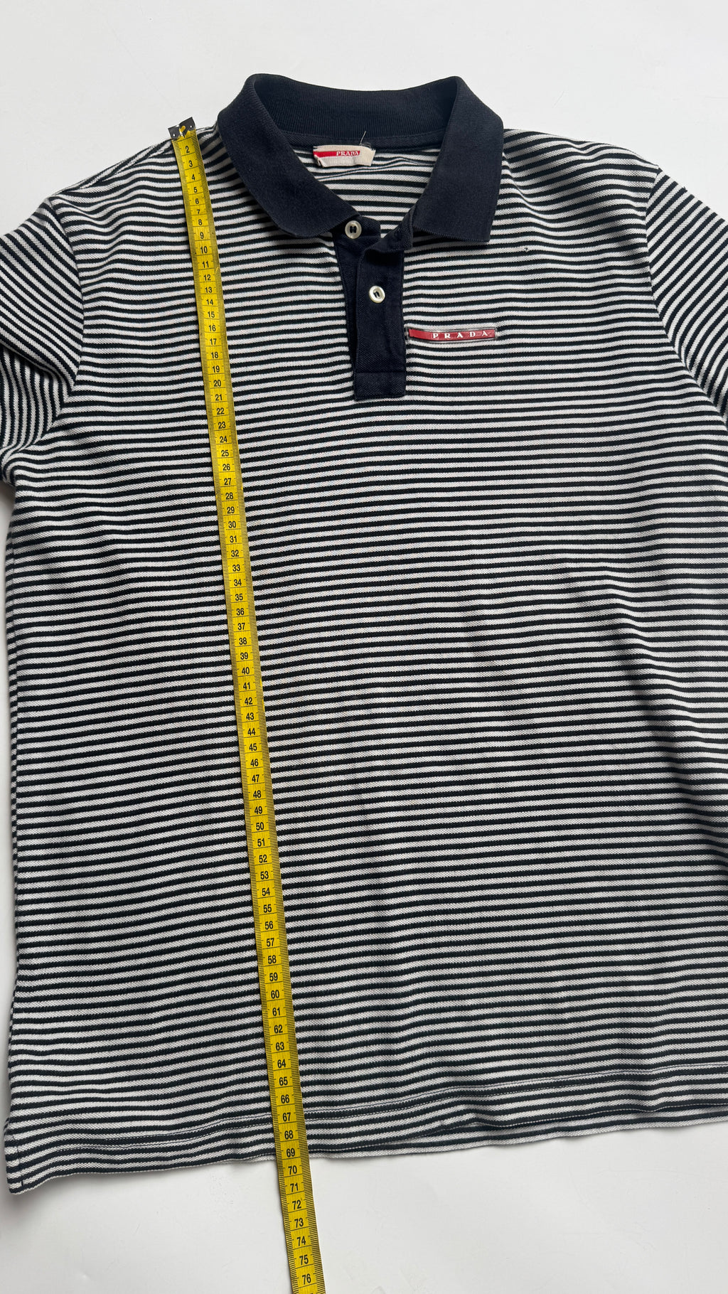 2000s PRADA Striped Polo Shirt