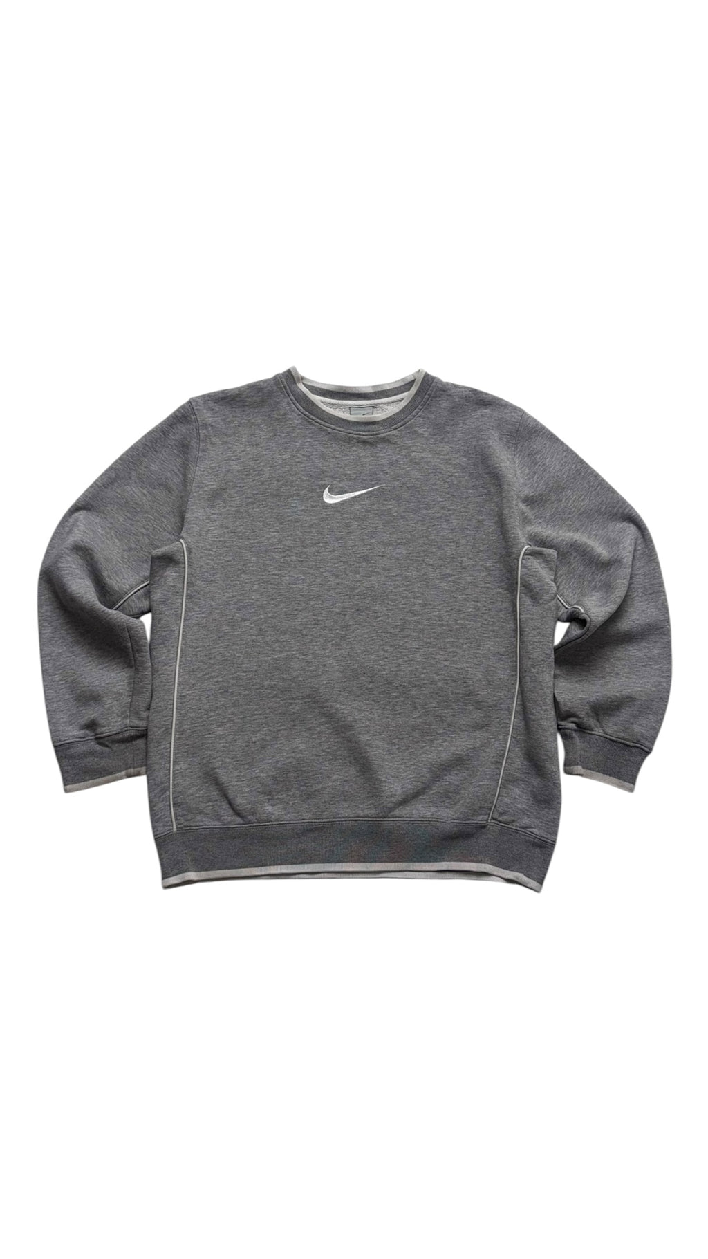 2000s Vintage Nike Middle Swoosh Grey Crewneck