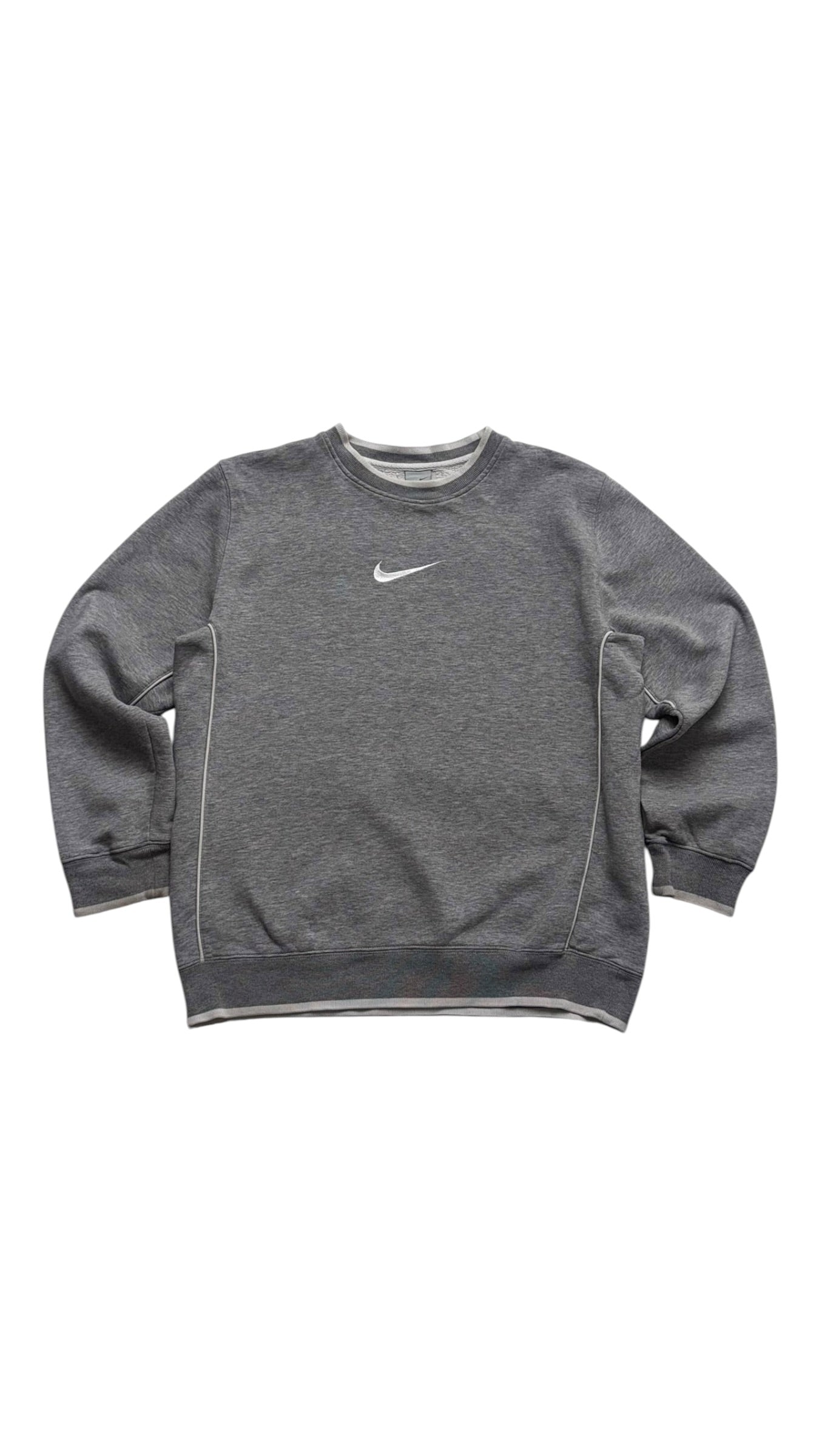 2000s Vintage Nike Middle Swoosh Grey Crewneck