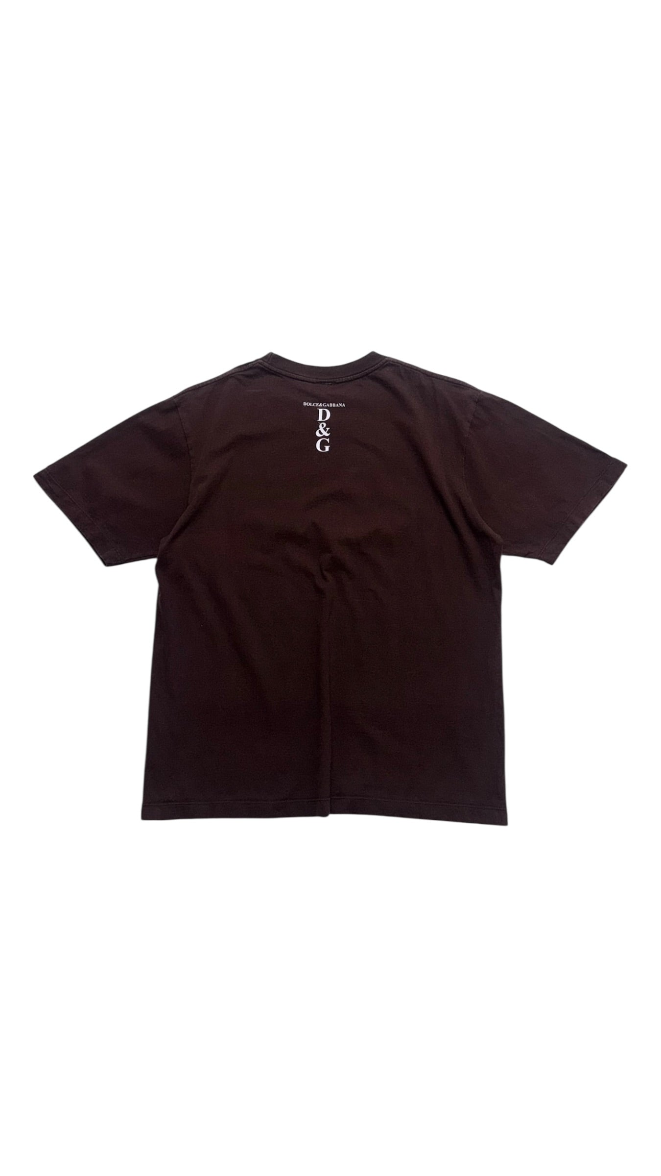 90s Dolce & Gabbana Brown Graphic T Shirt