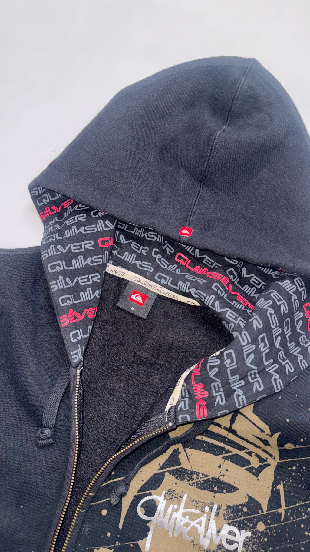 2000s Vintage Quicksilver Baggy Zip Up Hooded Jacket