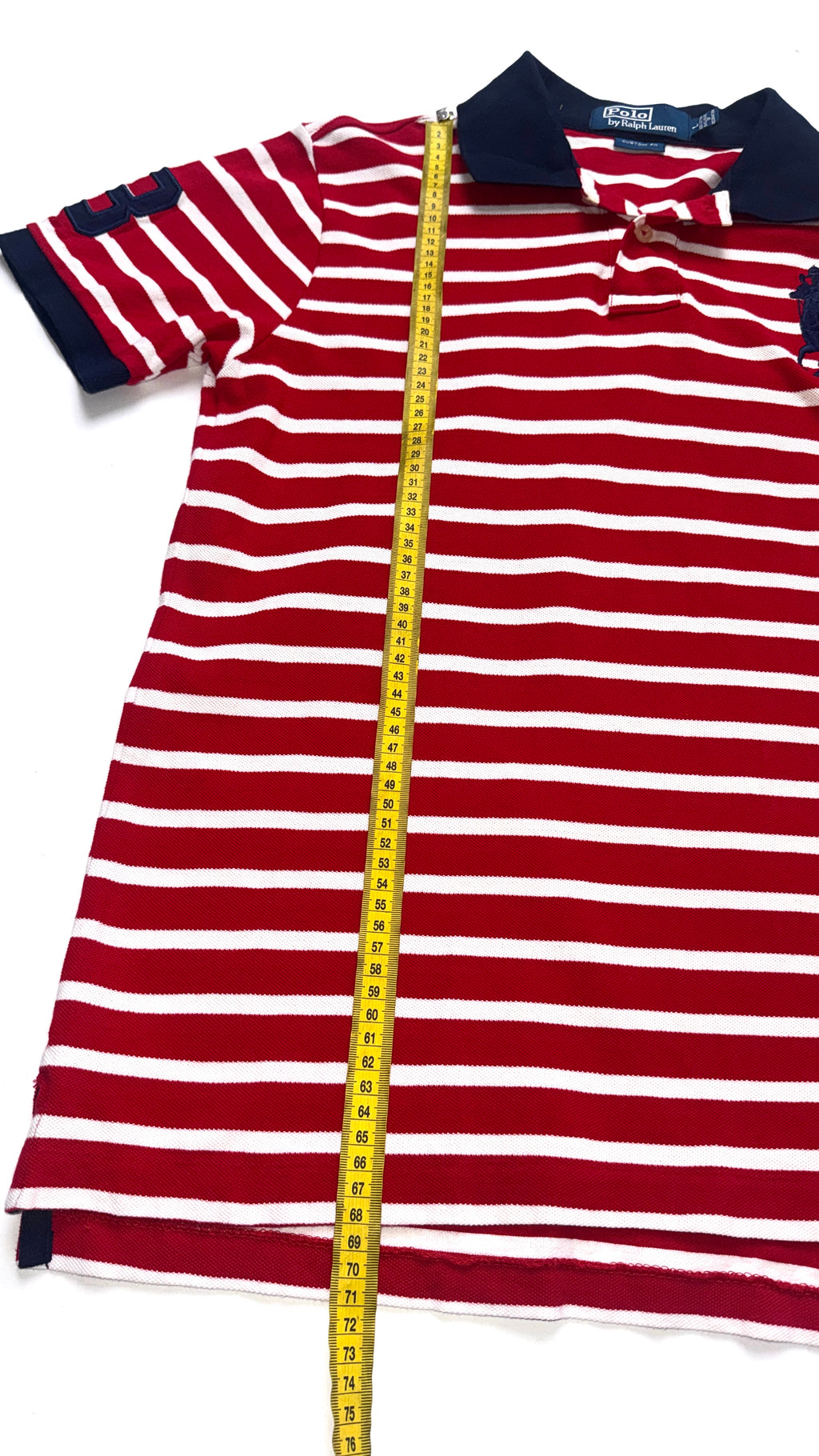 2000s Ralph Lauren Red Striped Polo tee