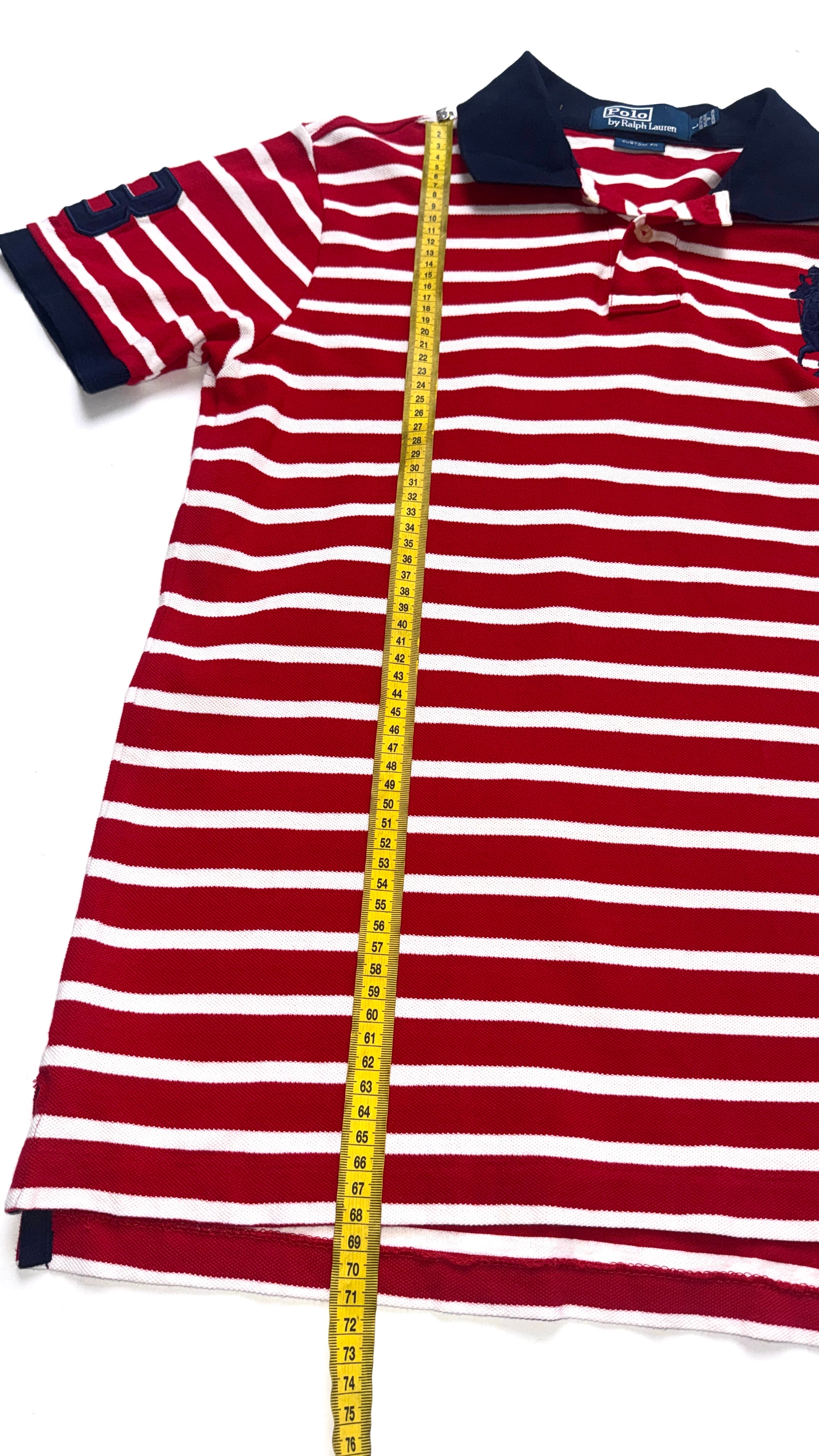 2000s Ralph Lauren Red Striped Polo tee