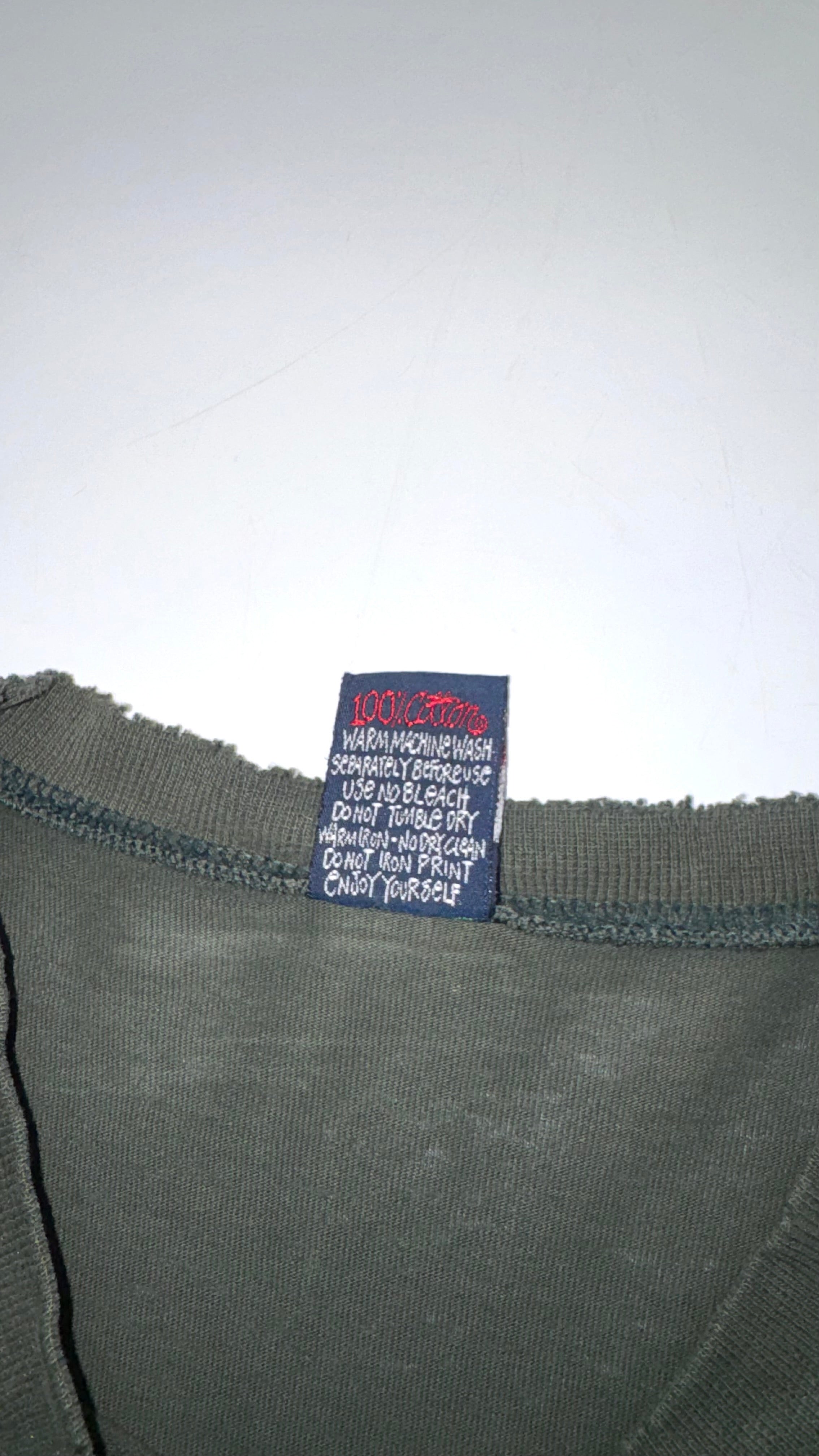 Vintage 90s Faded/Thrashed Dark Green Stussy T shirt