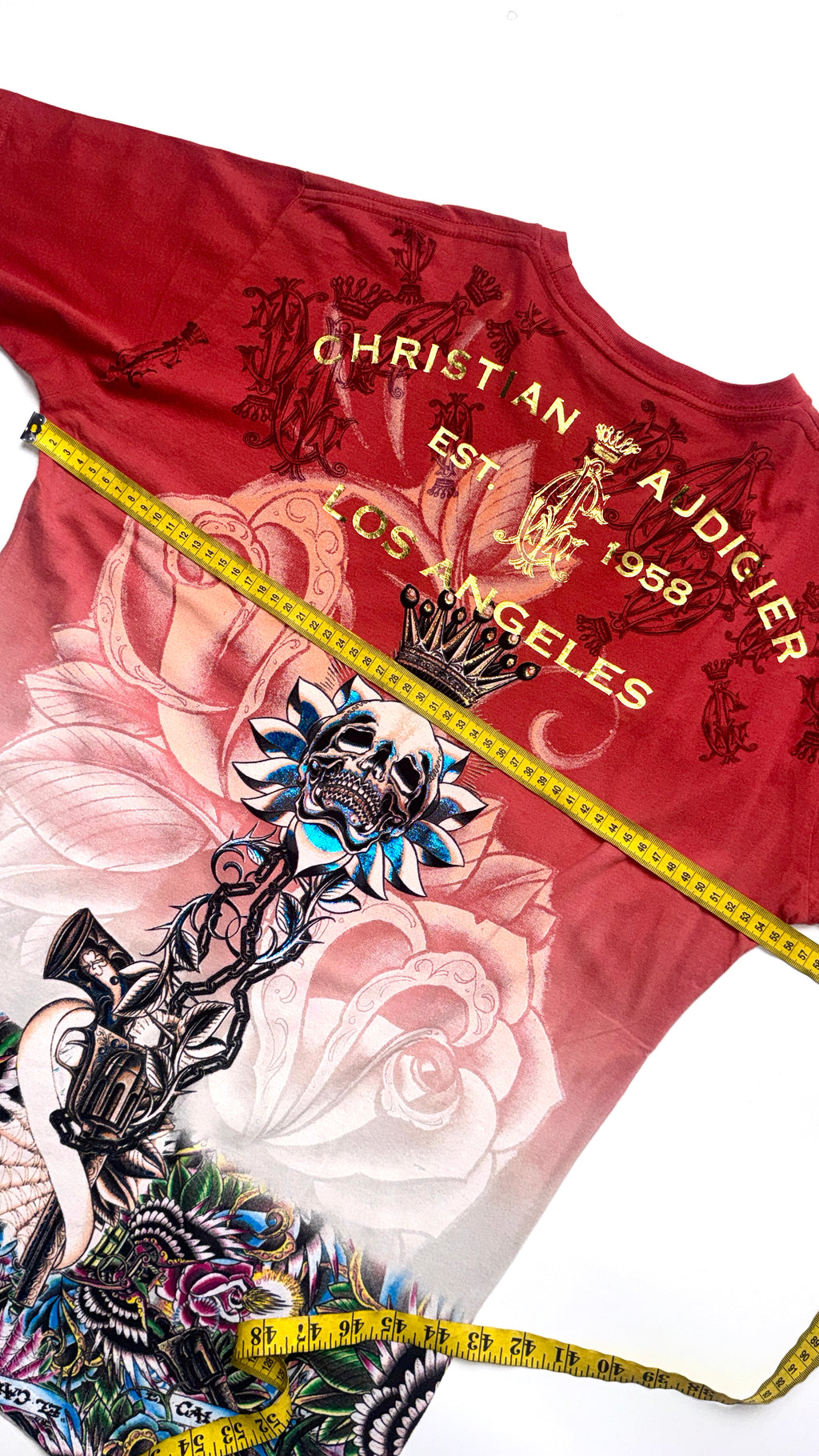 Y2K Christian Audigier All over print T shirt