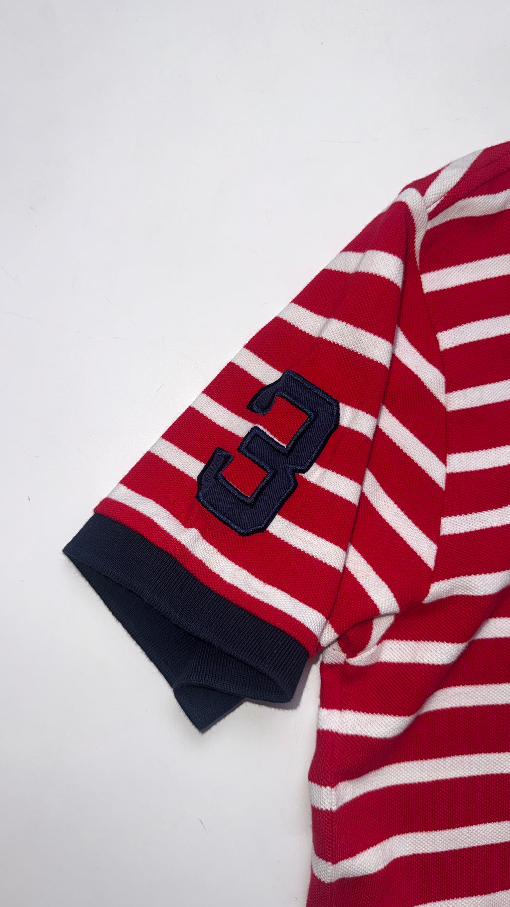 2000s Ralph Lauren Red Striped Polo tee
