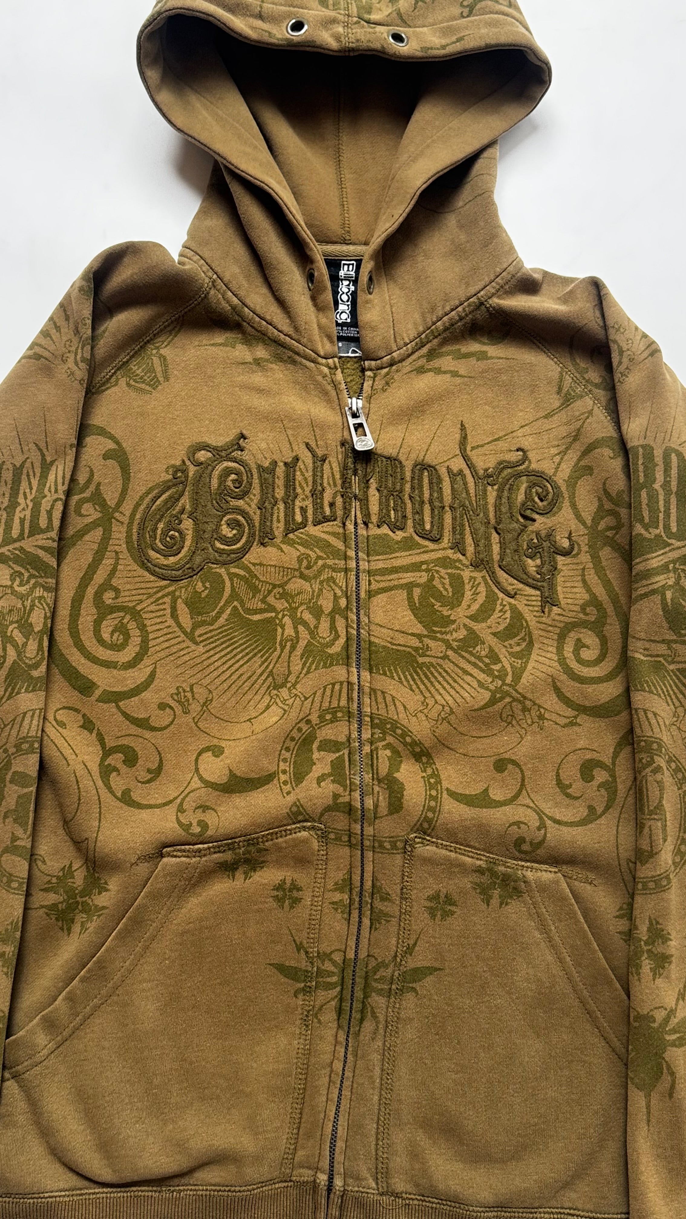 Μπουφάν Y2K Billabong με χακί φερμουάρ