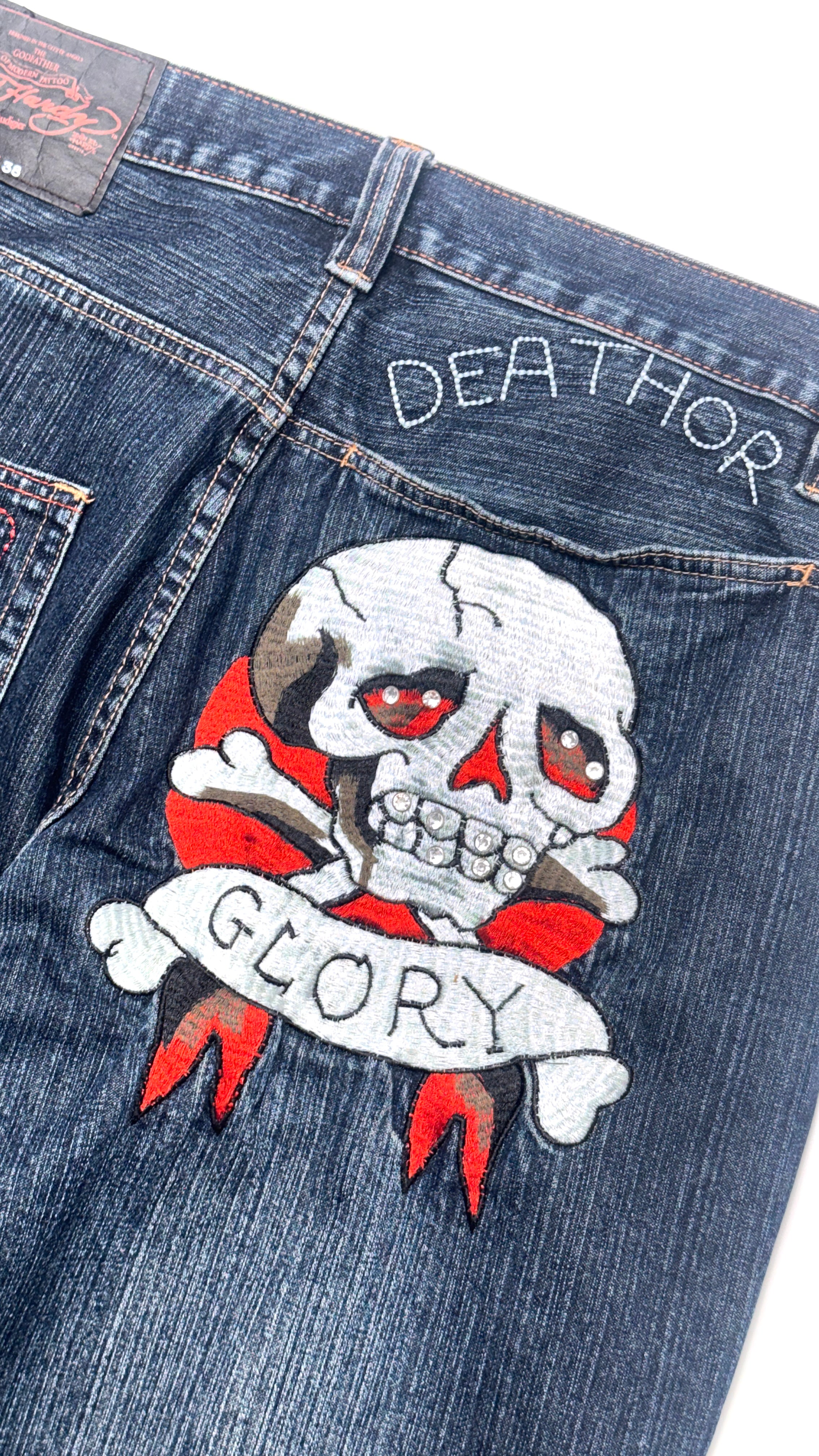 2000s Ed Hard “SKULL” Baggy Jeans