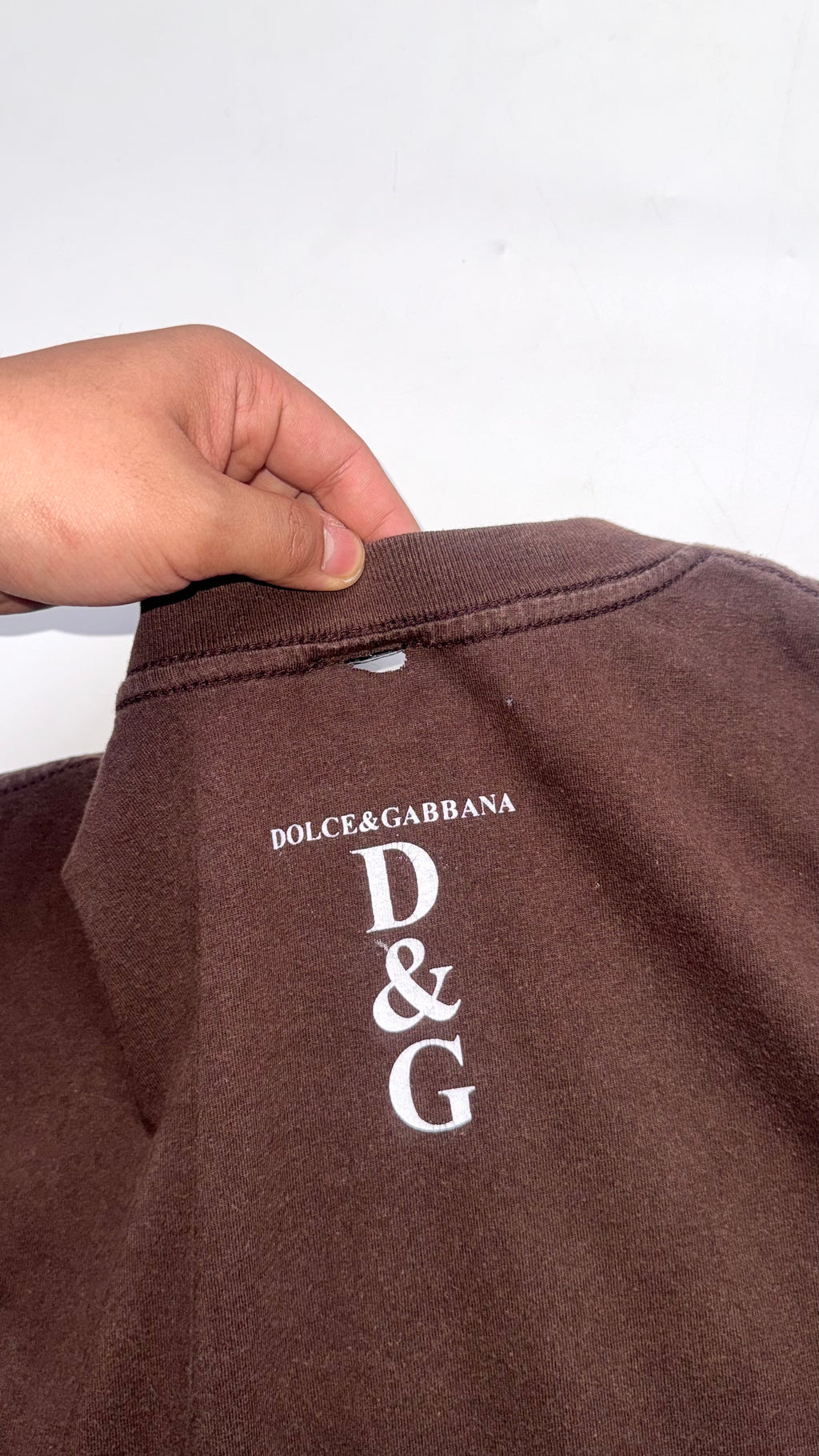 90s Dolce & Gabbana Brown Graphic T Shirt