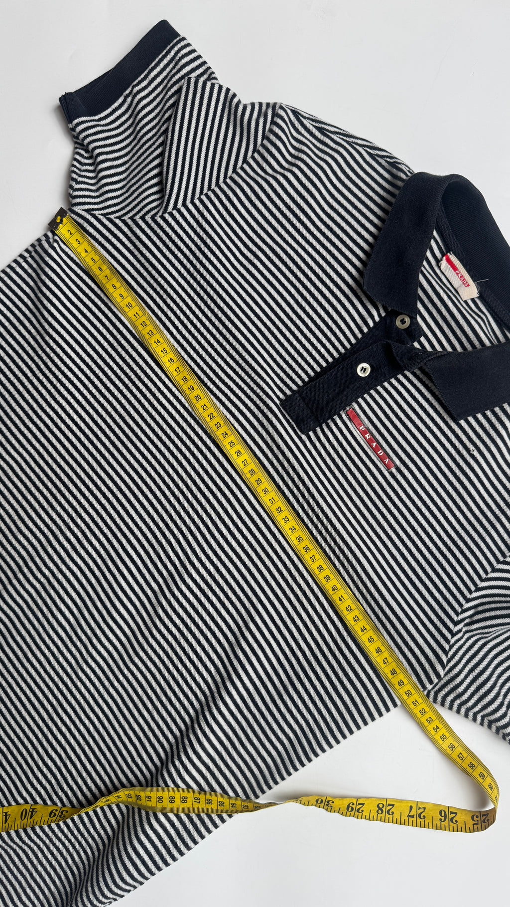 2000s PRADA Striped Polo Shirt