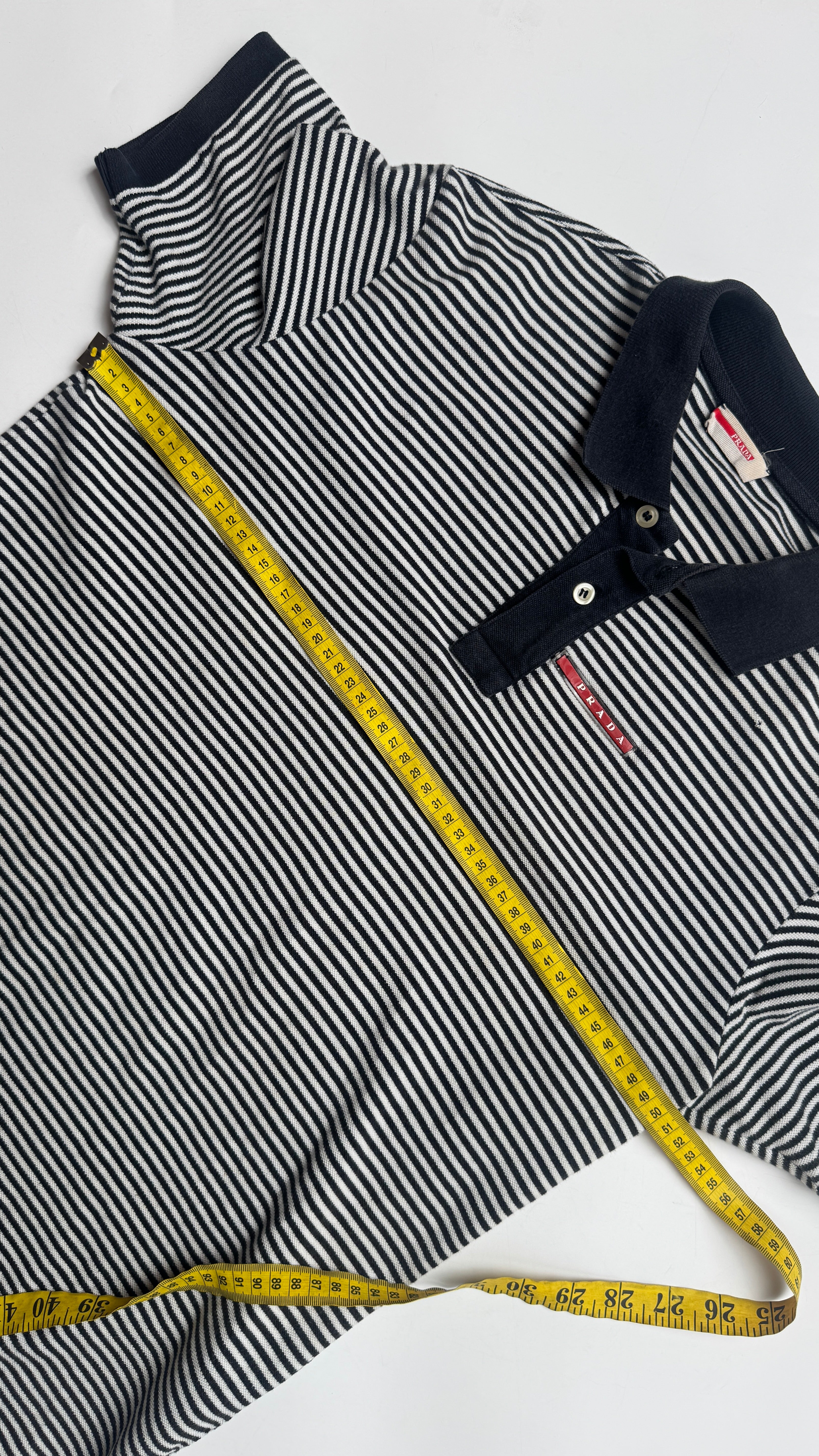2000s PRADA Striped Polo Shirt