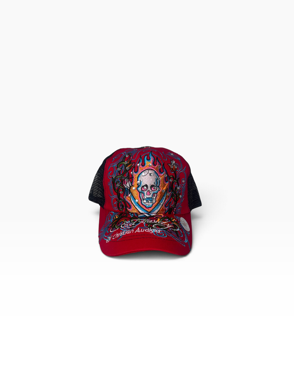 Y2K Ed hardy “Red Skull” Cap