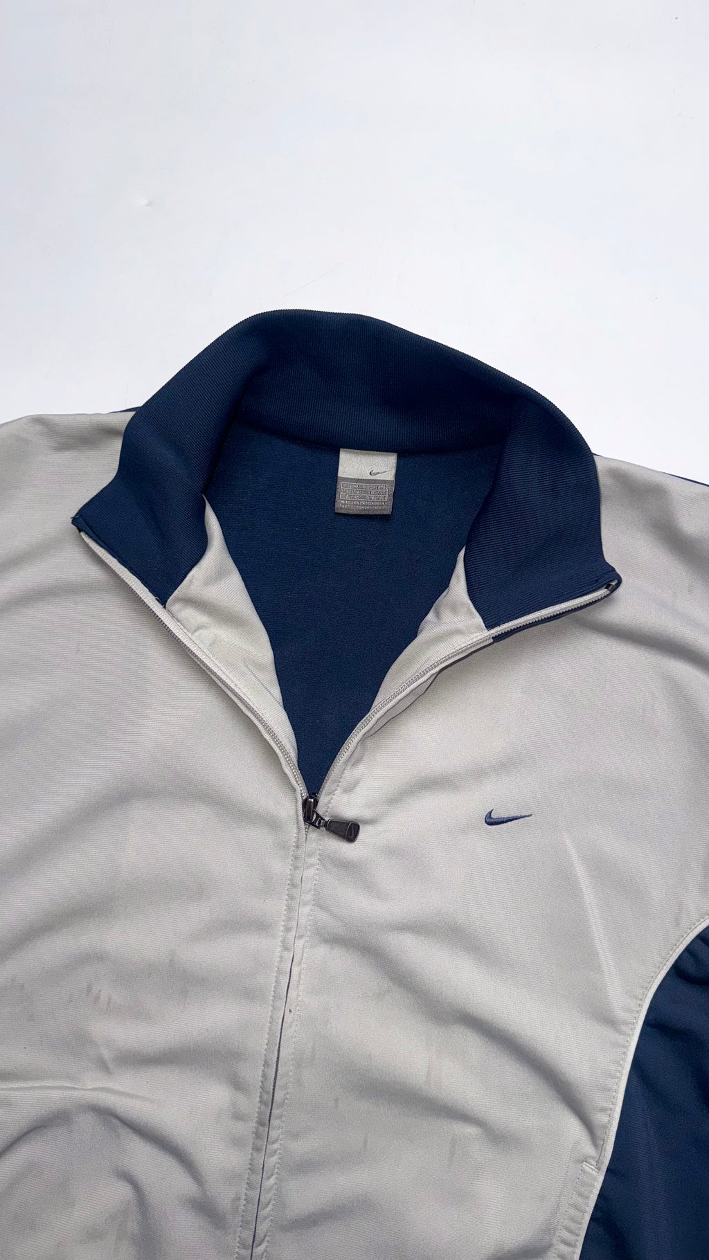 2000s Nike Light Grey/Blue Track Jacket