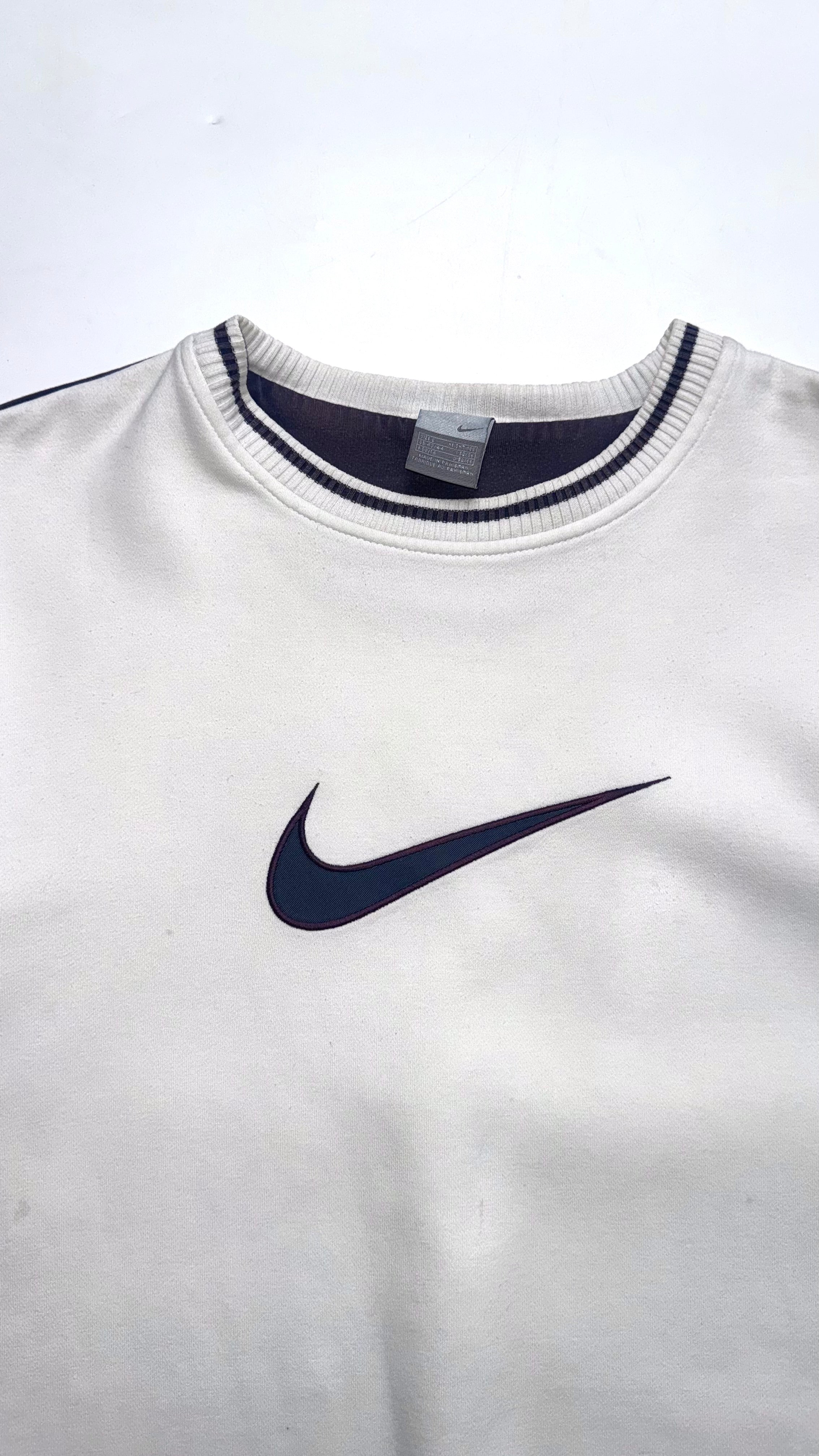 2000s Nike White Middle swoosh Crewneck
