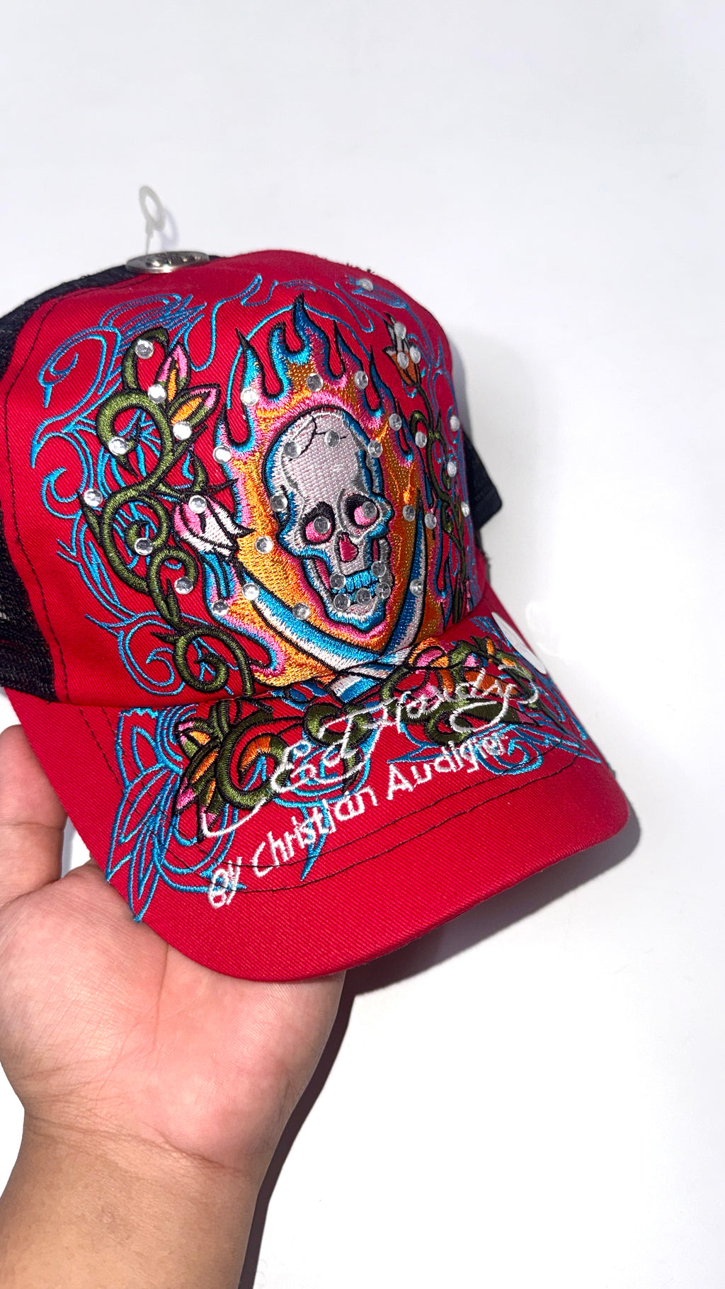 Y2K Ed hardy “Red Skull” Cap