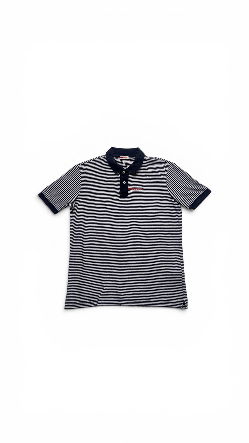 2000s PRADA Striped Polo Shirt