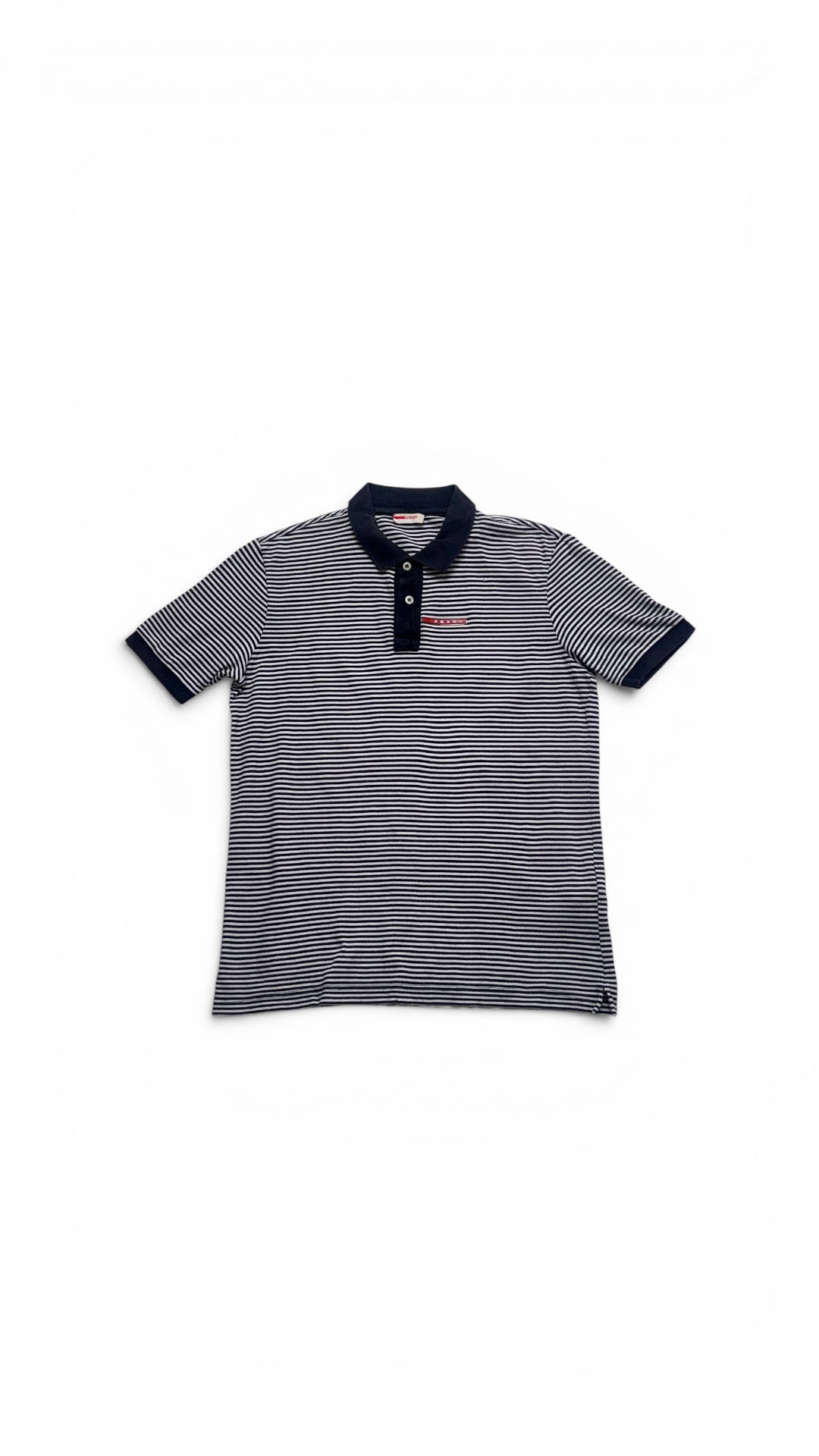 2000s PRADA Striped Polo Shirt