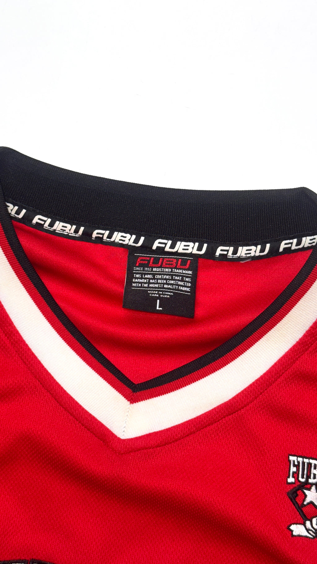 2000s FUBU Red Jersey “QUEENS”