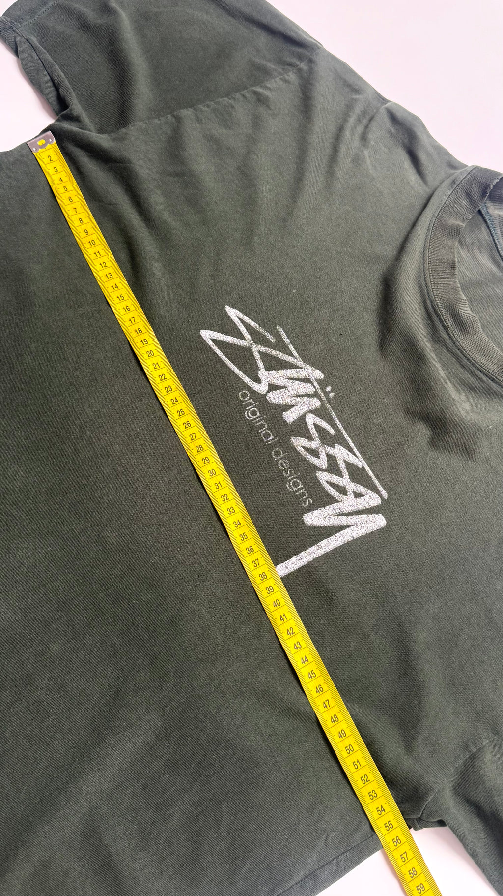 Vintage 90s Faded/Thrashed Dark Green Stussy T shirt