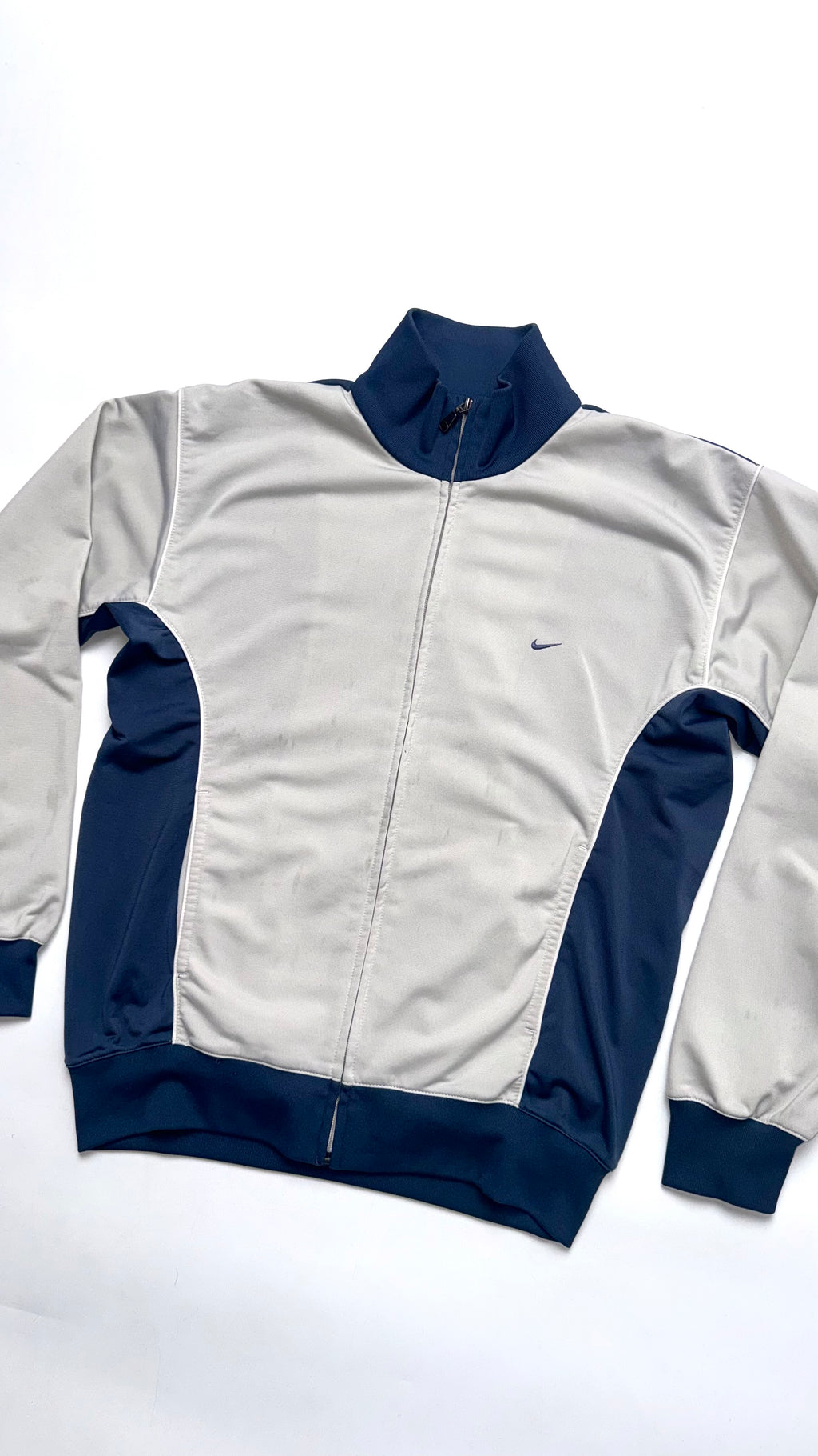 2000s Nike Light Grey/Blue Track Jacket