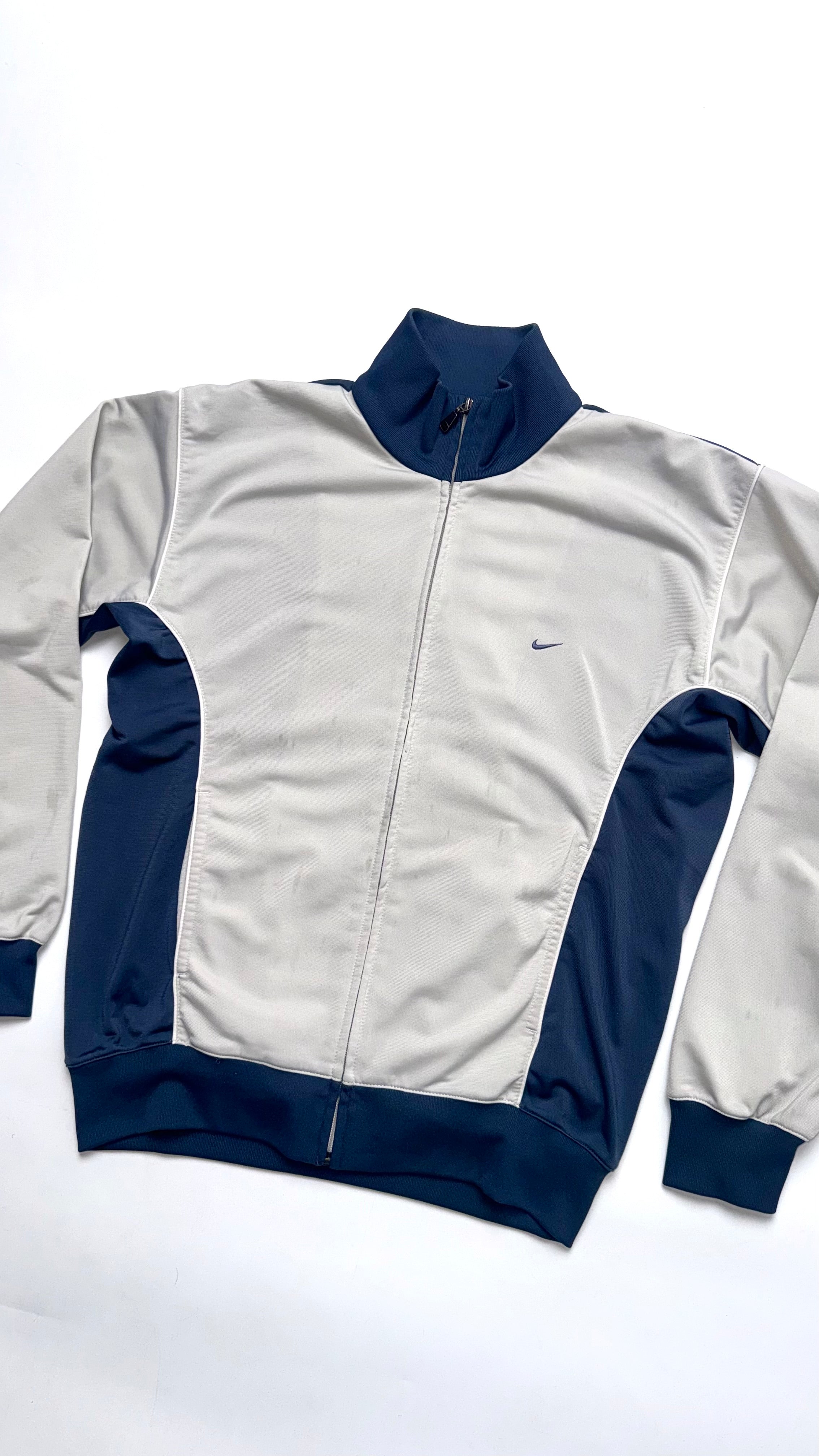 2000s Nike Light Grey/Blue Track Jacket