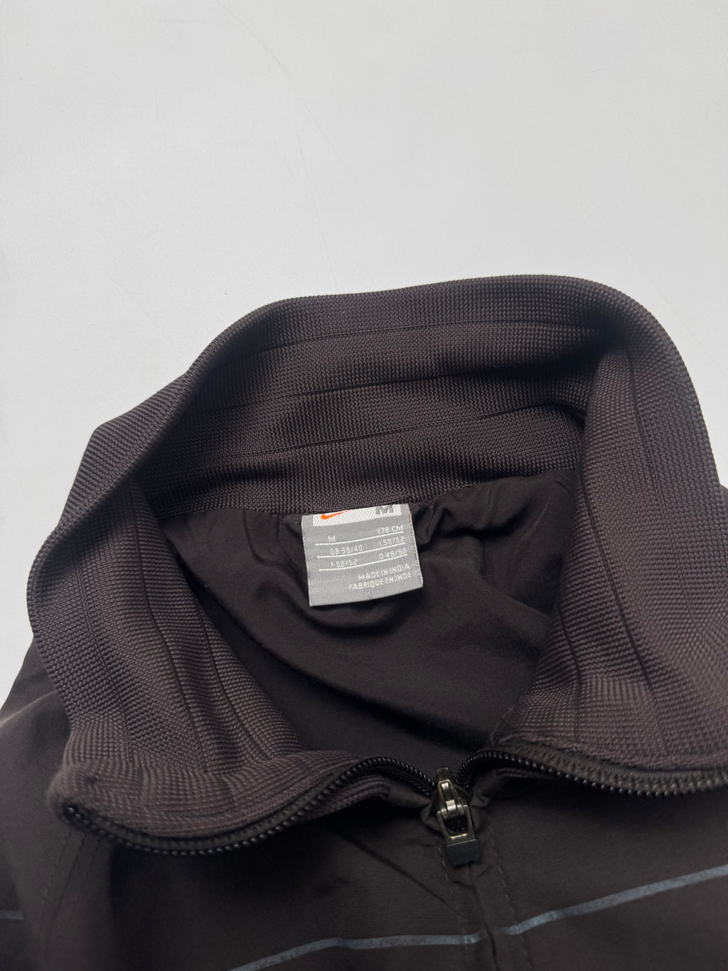 2000s Nike Brown Striped Track Jacket